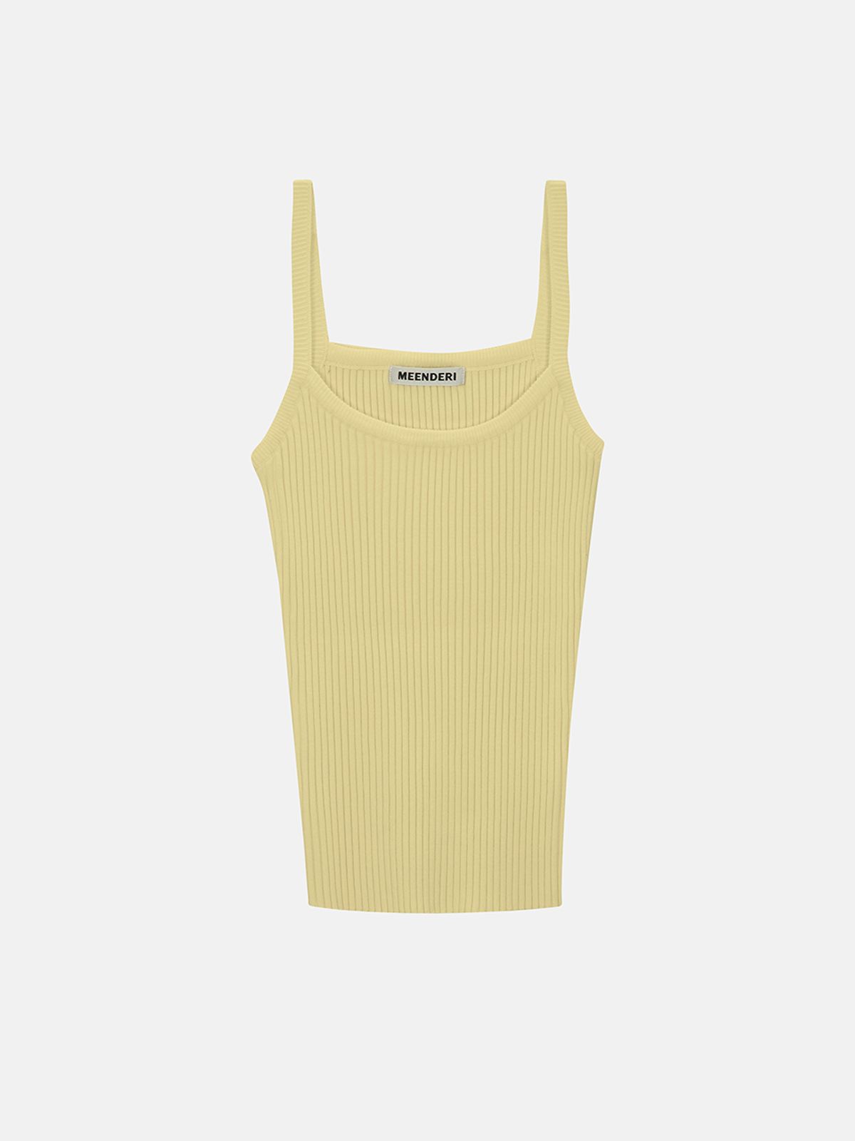 민더리(MEENDERI) RIBBED SLEEVELESS KNIT TOP - LEMON