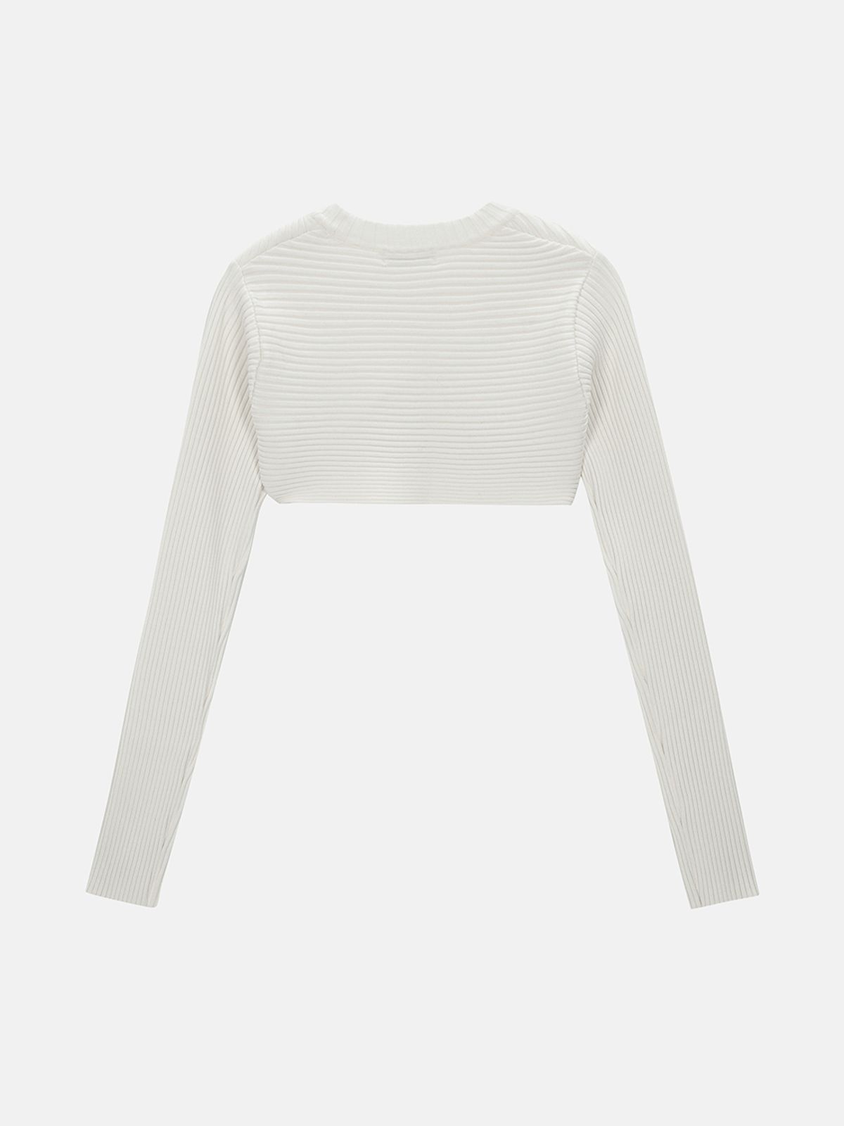 민더리(MEENDERI) CROSS RIBBED BOLERO TOP - OFF WHITE