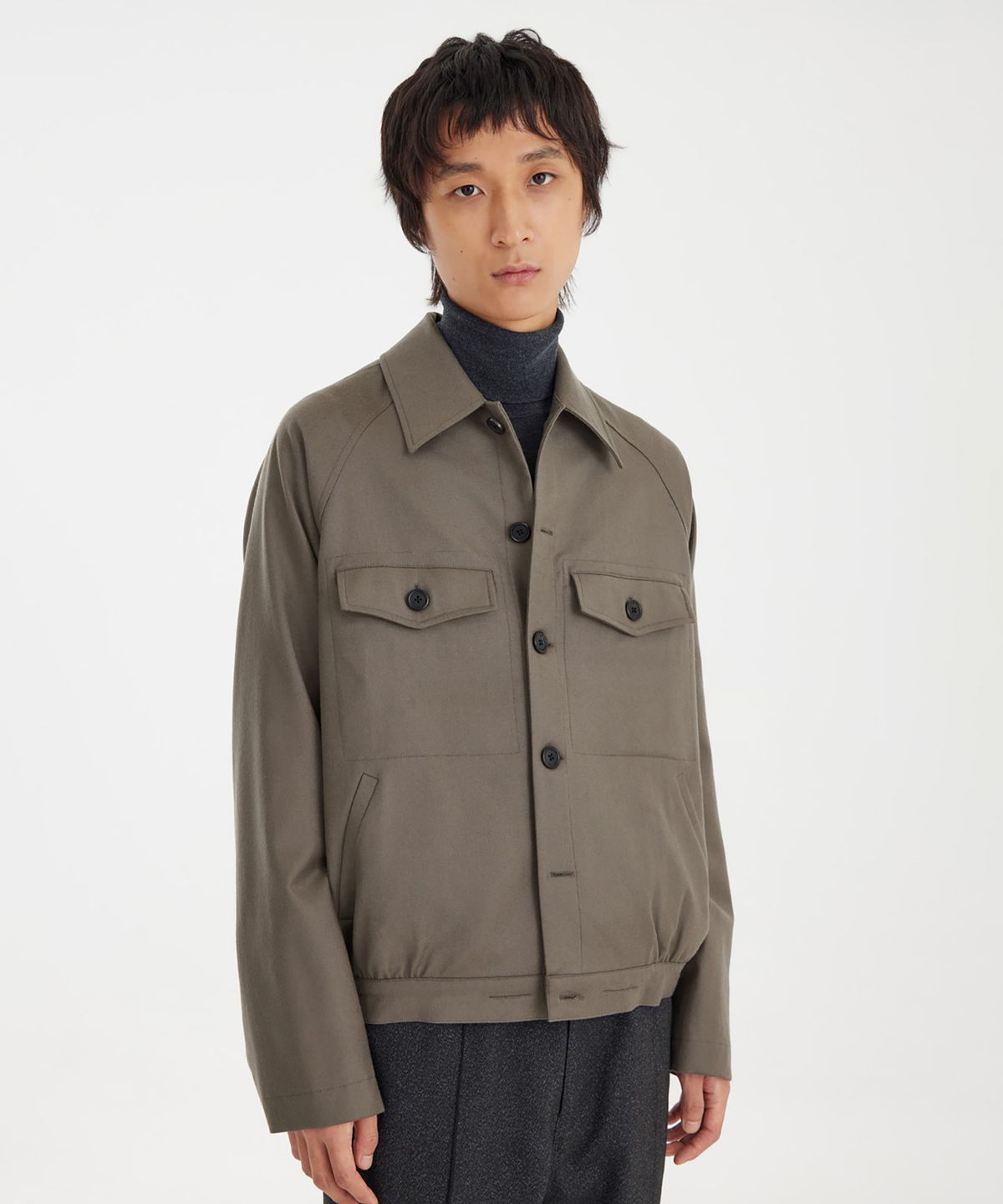 유스(YOUTH) Short Blouson Jacket - Sand Brown
