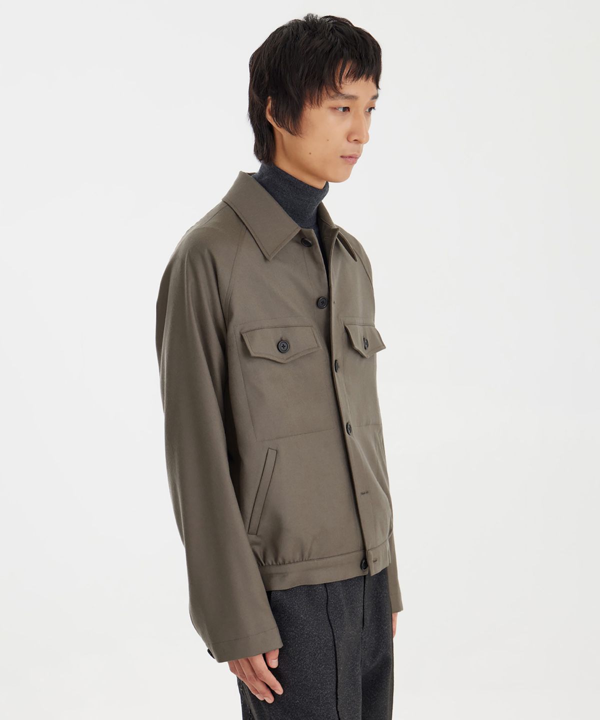유스(YOUTH) Short Blouson Jacket - Sand Brown