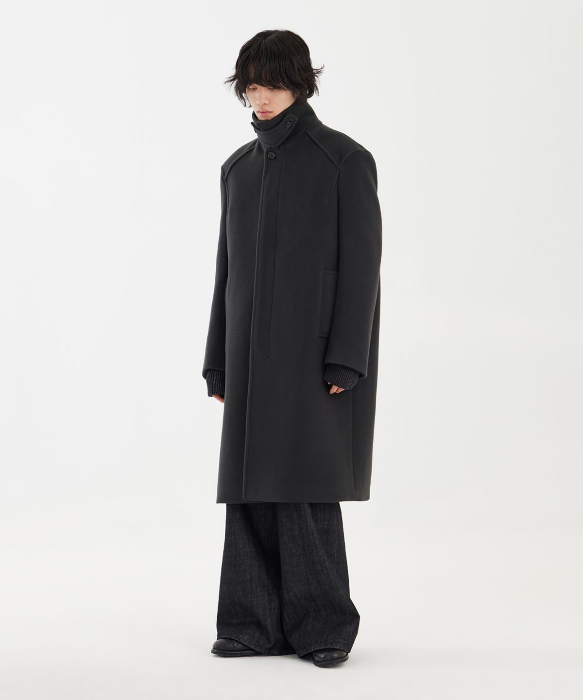 유스(YOUTH) Mac Coat - Charcoal Grey