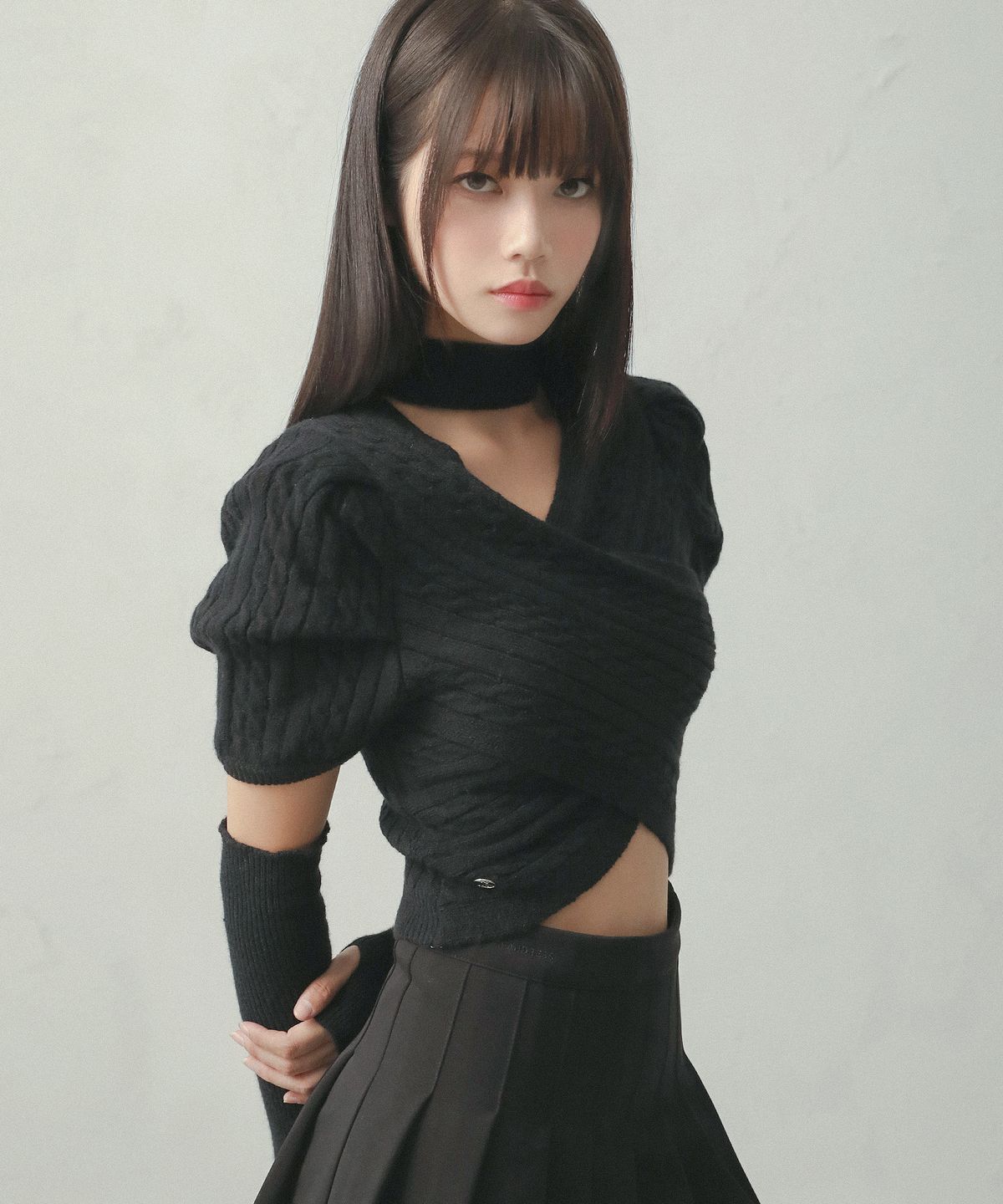 어반드레스(AVANDRESS) Vero Puff Sleeve Warmer Set Knit - 6COL
