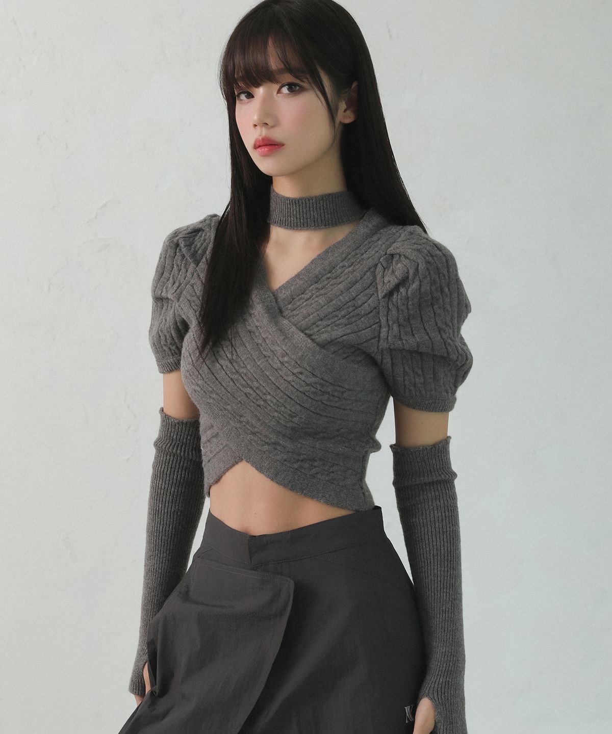 어반드레스(AVANDRESS) Vero Puff Sleeve Warmer Set Knit - 6COL