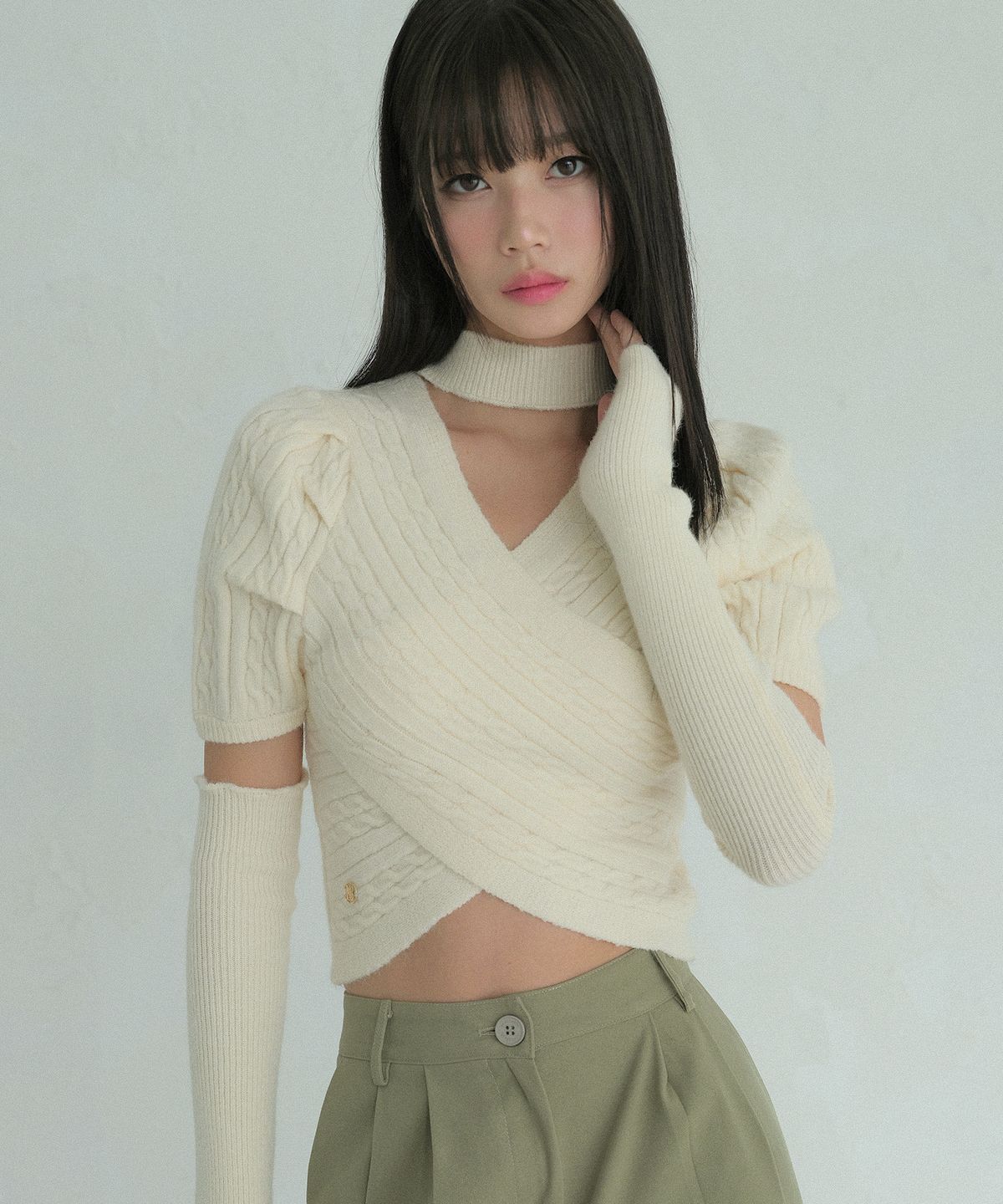 어반드레스(AVANDRESS) Vero Puff Sleeve Warmer Set Knit - 6COL