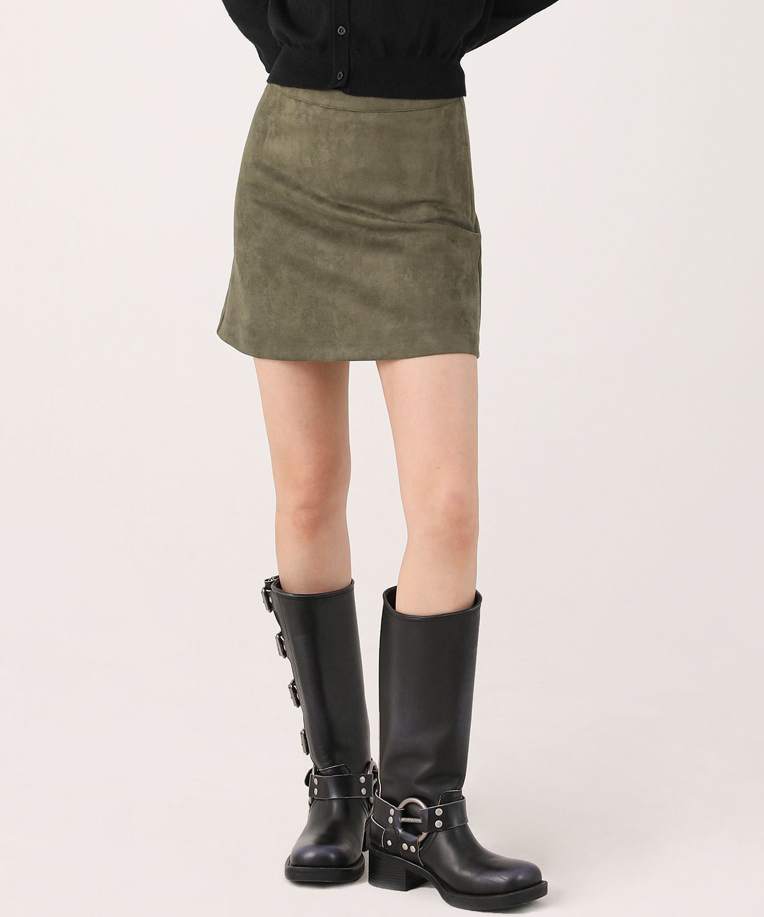 ★送料・関税込★AVANDRESS★Suede Chic Slit Mini Skirt★ MUSINSA | AVANDRESS Suede Mini Skirt - 4COL