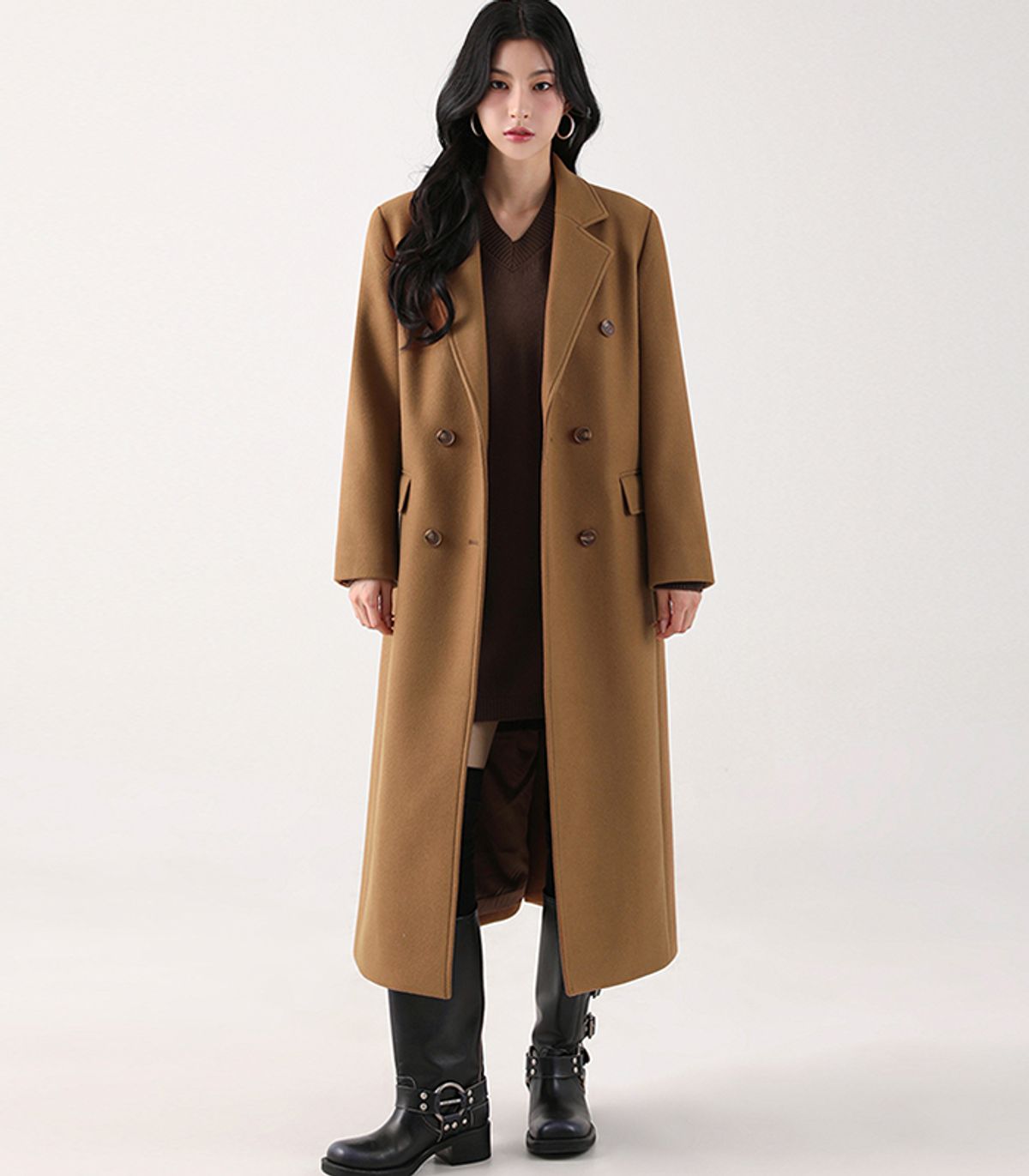 어반드레스(AVANDRESS) Anna Double Long Coat LIGHT BEIGE