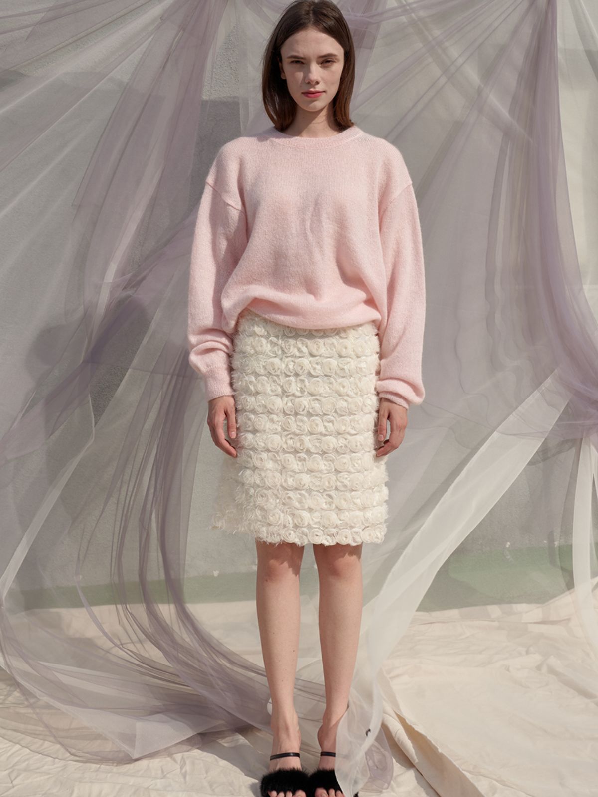 쏘리, 투 머치 러브(SORRY, TOO MUCH LOVE) RosieRose Lace H Line Skirt_Cream
