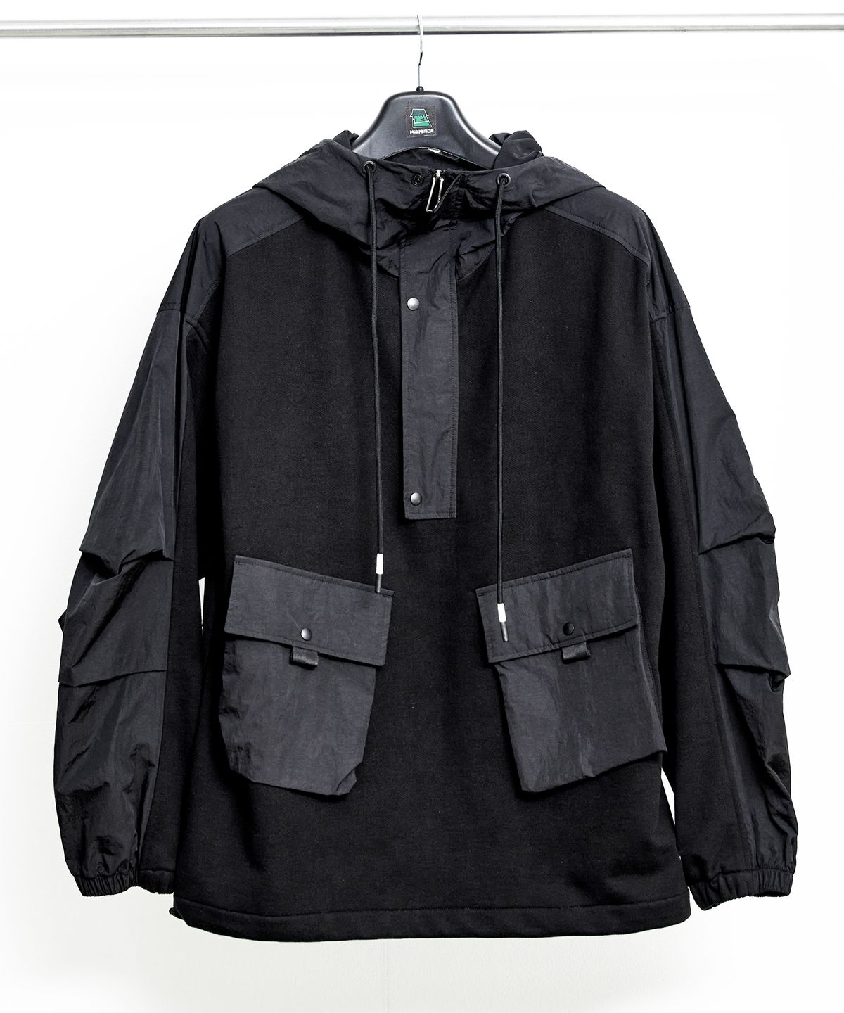 밀리밀리언(MILLIMILLION) SANDSTONE HYBRID HOODIE T19 - Black