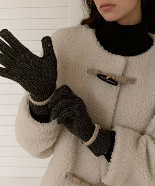 ★送料・関税込★depound★line knit gloves★手袋★ MUSINSA | DEPOUND Line knit gloves [Charcoal]