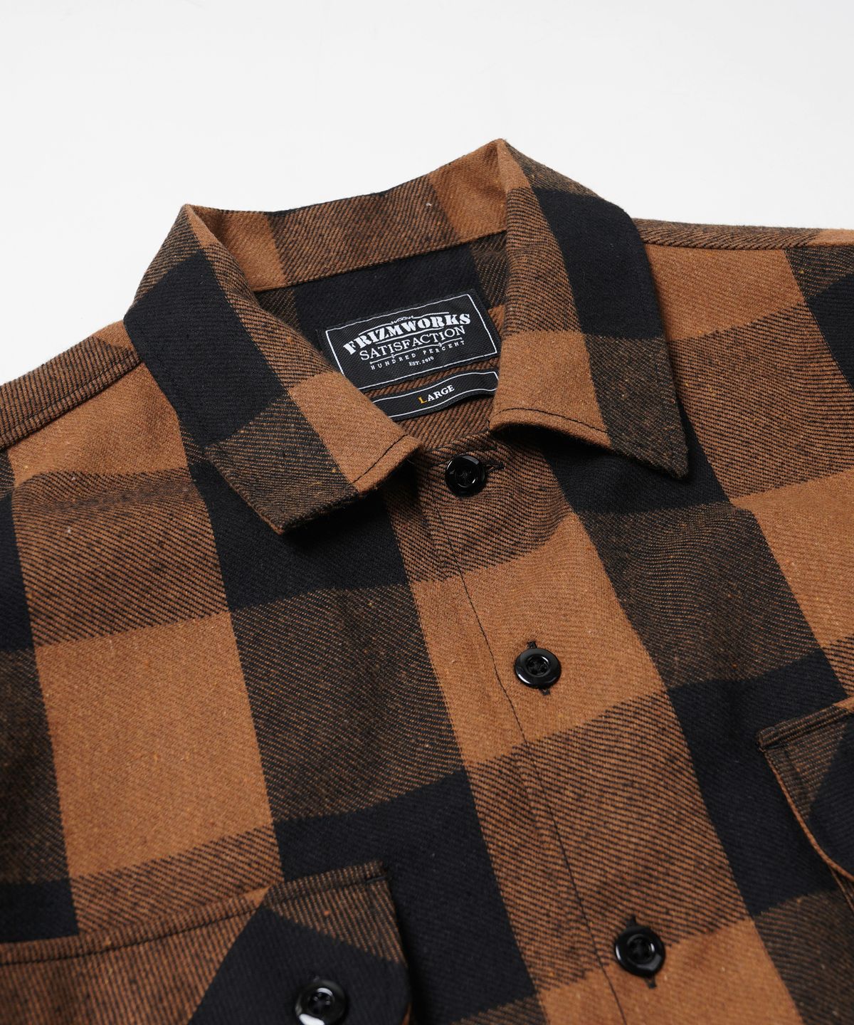 프리즘웍스(FRIZMWORKS) BUFFALO CHECK SHIRT JACKET _ BROWN