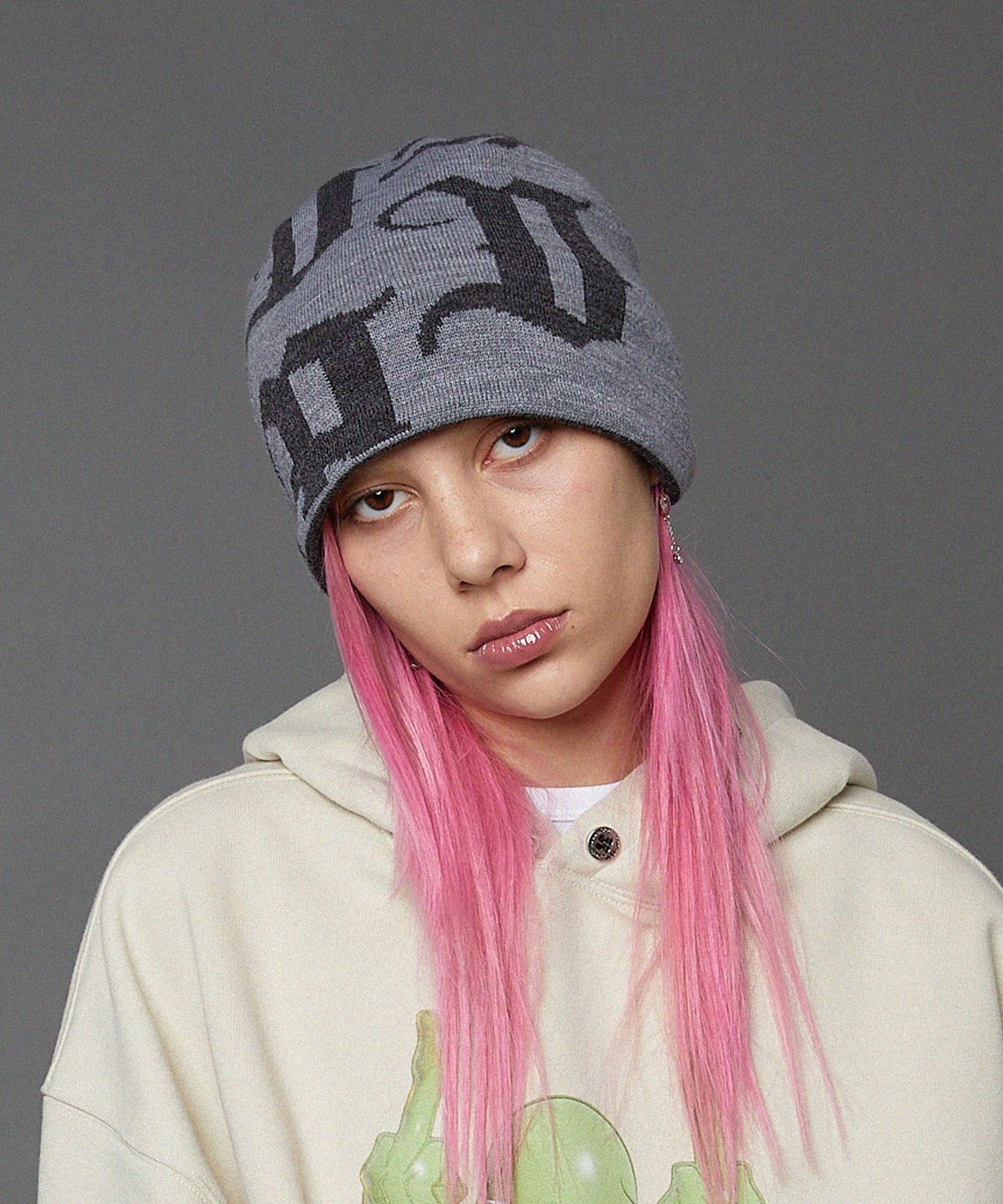 후드후드(HOODHOOD) HD 로고 비니 그레이