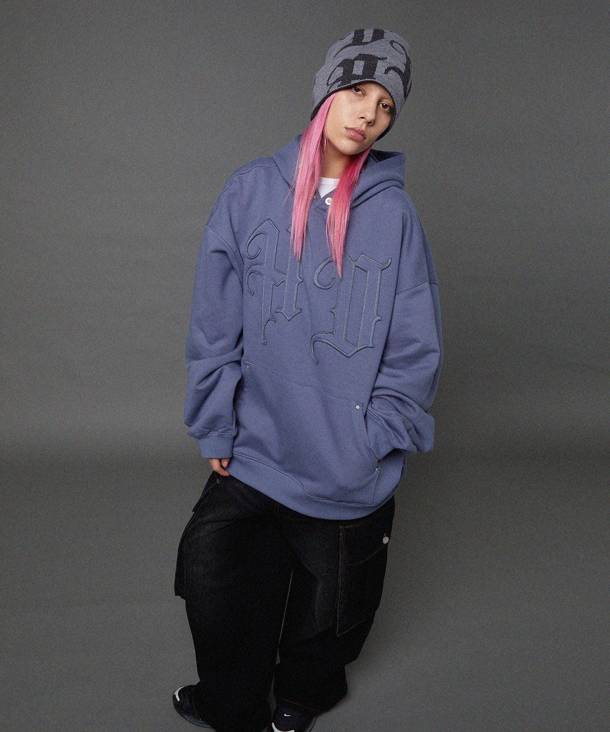 후드후드(HOODHOOD) HD 로고 비니 그레이
