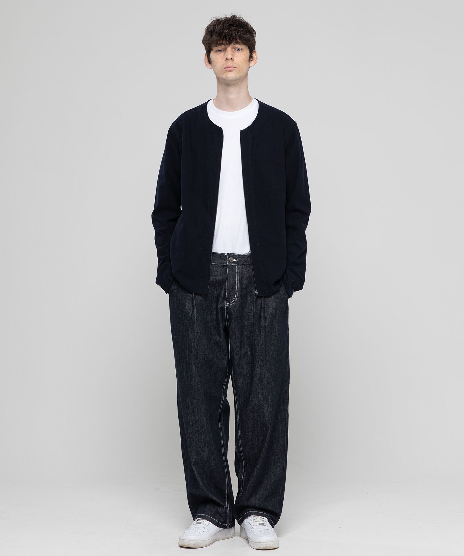 MUSINSA公式 | CHAMBROS Non-fade wide denim pants [deep blue