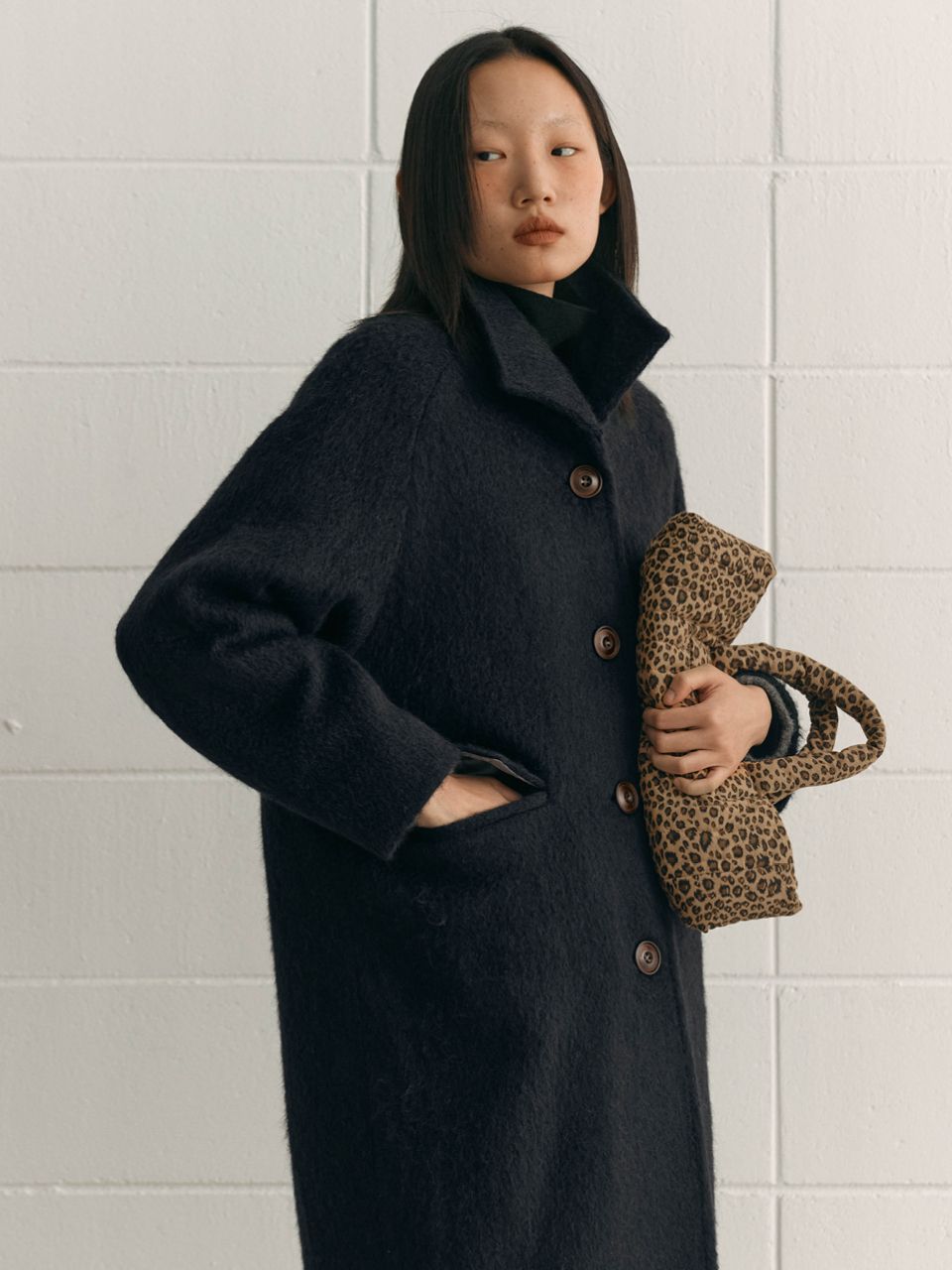 Sienne アルパカステッチコート MUSINSA公式 | SIENNE Alpaca Stitch Coat (Navy)