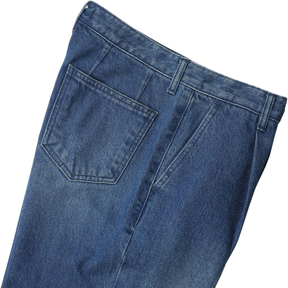 솔티(SORTIE) Kipas denim One Pleats Trousers (Blue)
