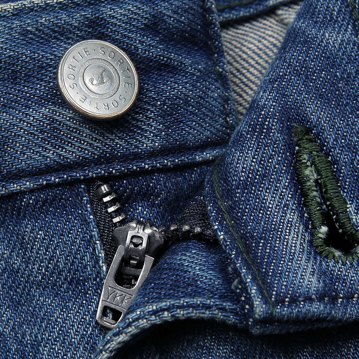 솔티(SORTIE) Kipas denim One Pleats Trousers (Blue)
