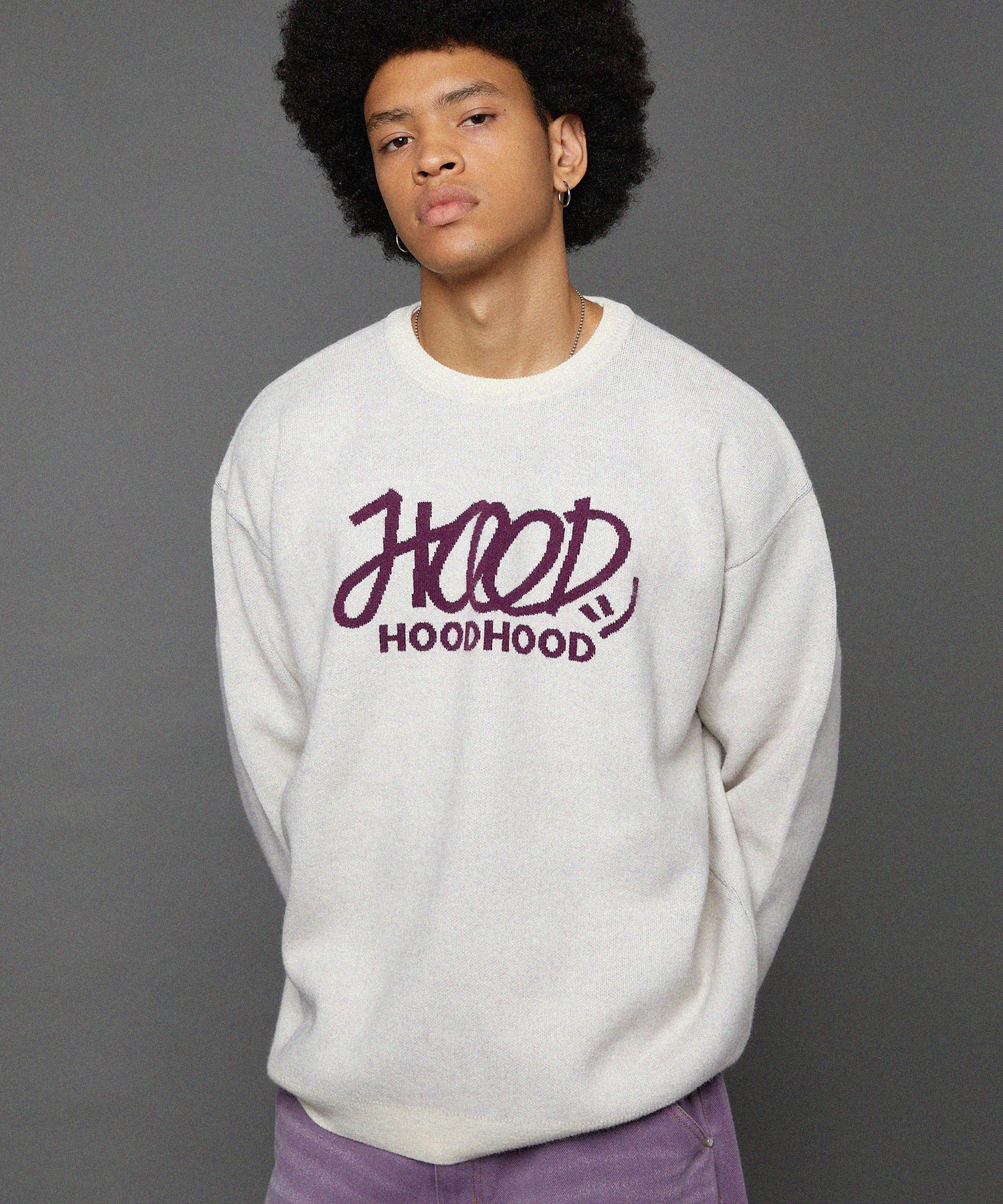 ★HOODHOOD★ Signature Logo Hood Ivory MUSINSA | HOODHOOD Signature logo knit ivory