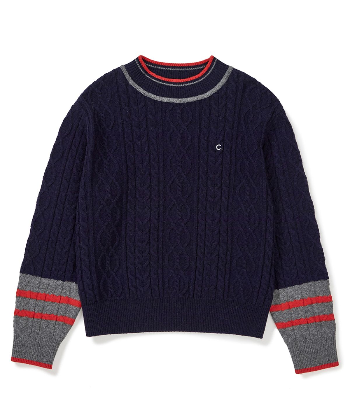 클로브(CLOVE) [23FW clove] Cable Highneck Pullover (Navy)