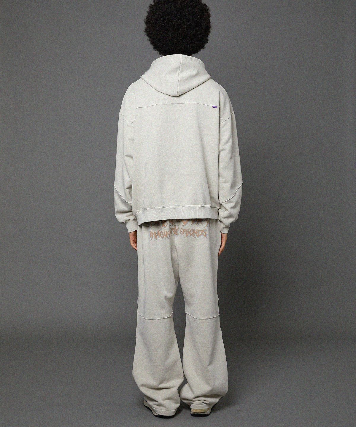 후드후드(HOODHOOD) 피그먼트 로고 후드 오트베이지