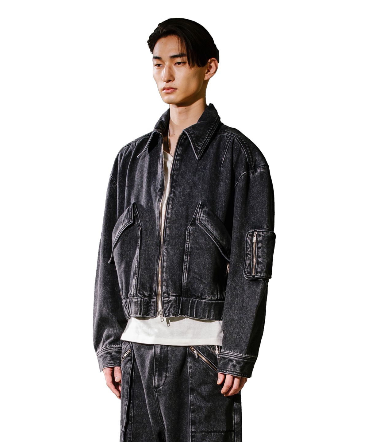 빅유니온(BIG UNION) M-ZIPPER JACKET / BLACK DENIM