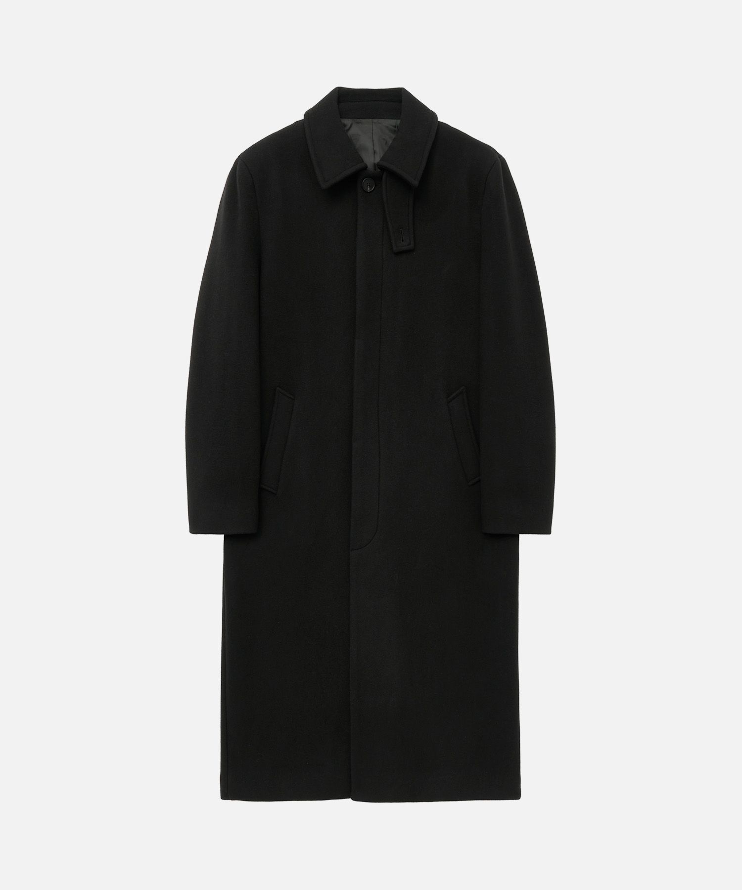 MUSINSA | DRAW FIT Premier Wool Balmacan Chester Coat [BLACK]