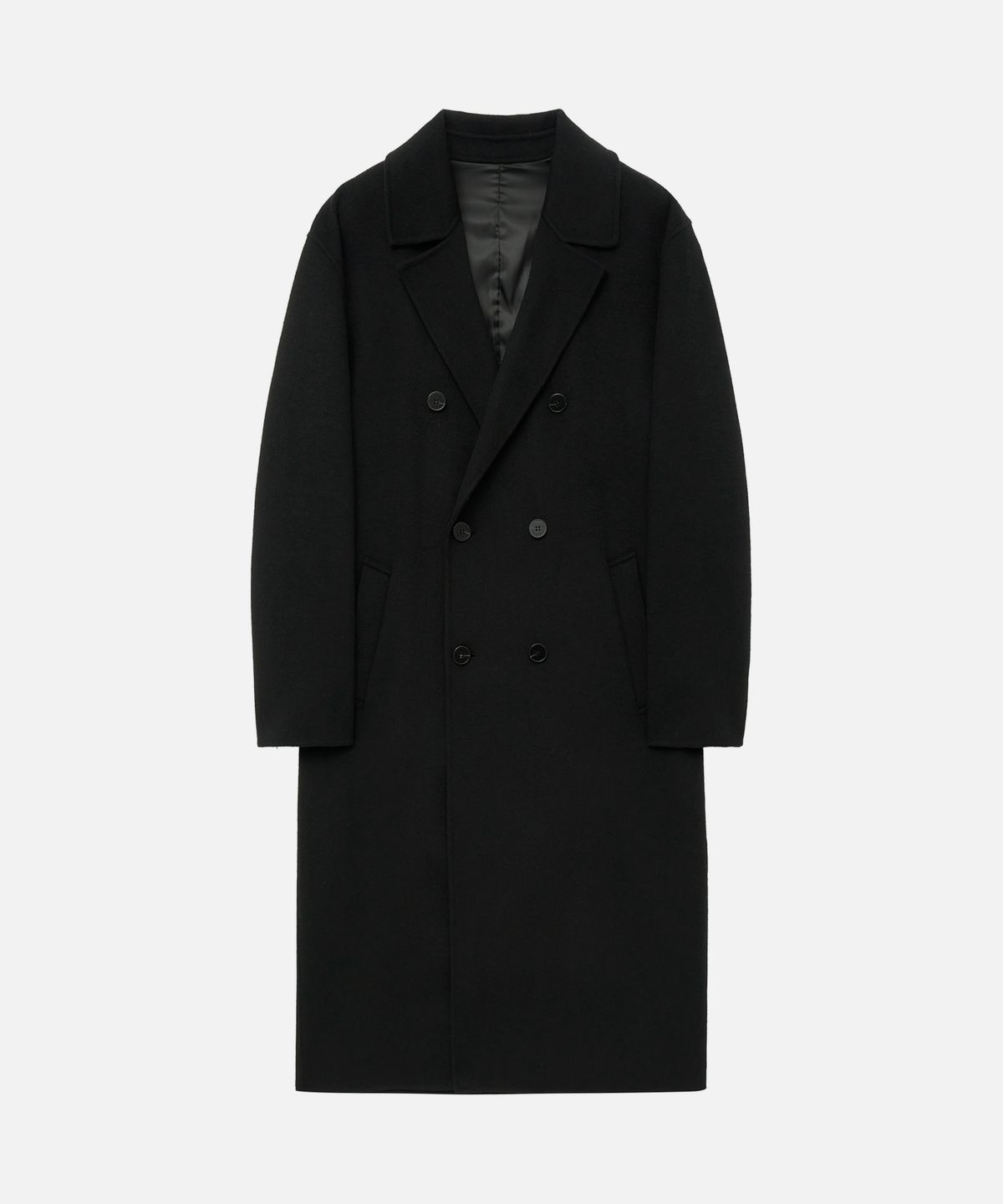 드로우핏(DRAW FIT) 핸드메이드 캐시미어 더블 로브 코트 [BLACK]