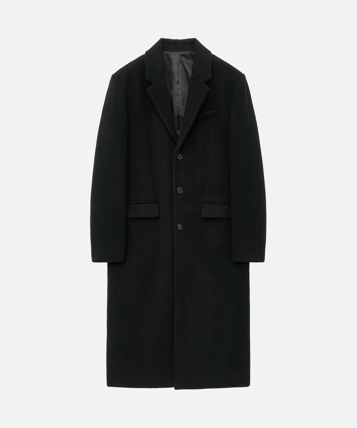 드로우핏(DRAW FIT) 프리미어 울 싱글 체스터 코트 [BLACK]