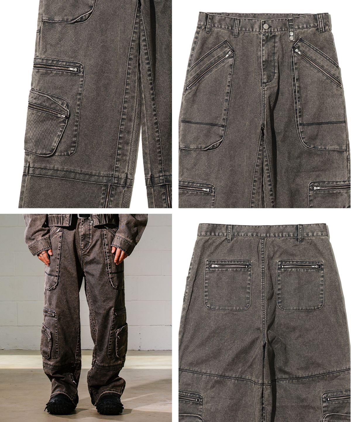 빅유니온(BIG UNION) M-ZIPPER MAKE-OVER PANTS / BLACK