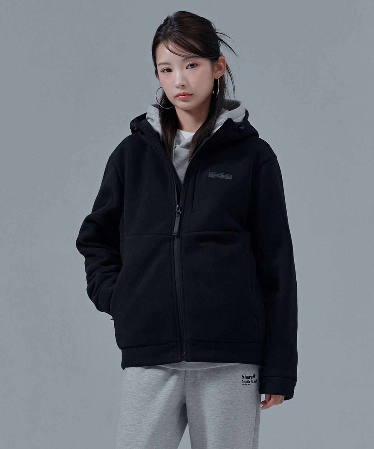 체이스컬트(CHASECULT) 공용 폴라폴리스 보아 본딩 후드집업-CFZU4302D03