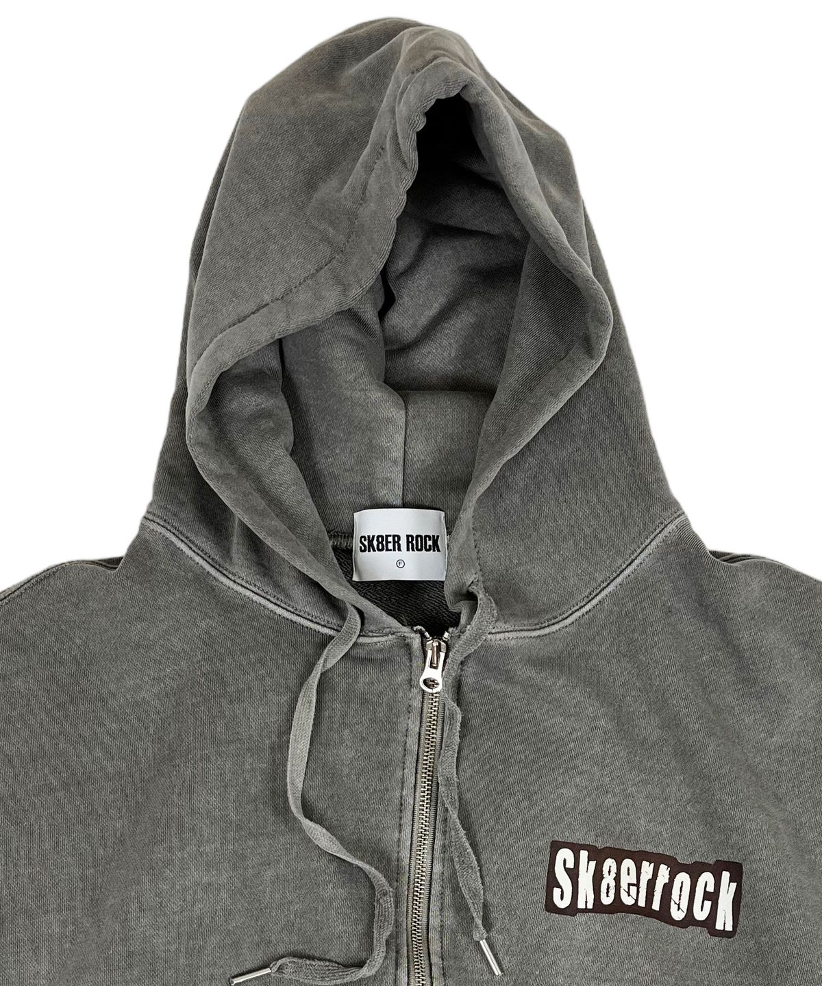 스케이터락(SK8ER ROCK) Pigment Hood Zip-up Vest Gray