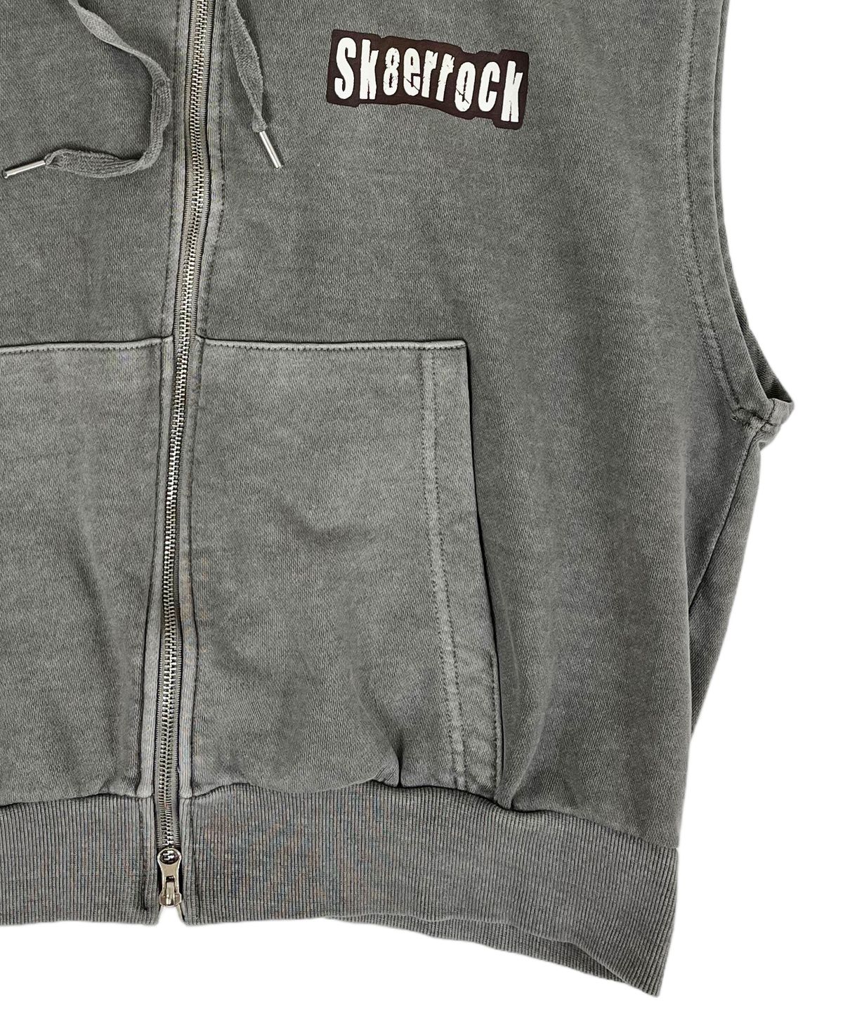 스케이터락(SK8ER ROCK) Pigment Hood Zip-up Vest Gray