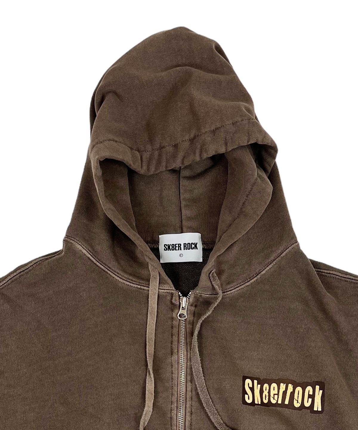 스케이터락(SK8ER ROCK) Pigment Hood Zip-up Vest Stone Brown