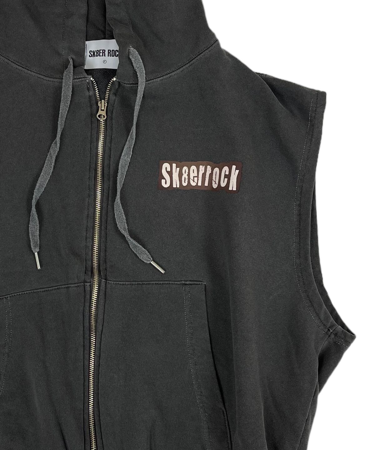 스케이터락(SK8ER ROCK) Pigment Hood Zip-up Vest Stone Charcoal