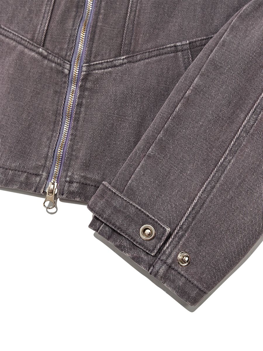 MUSINSA | GLOWNY BONES DENIM JACKET (LAVENDER GRAY)