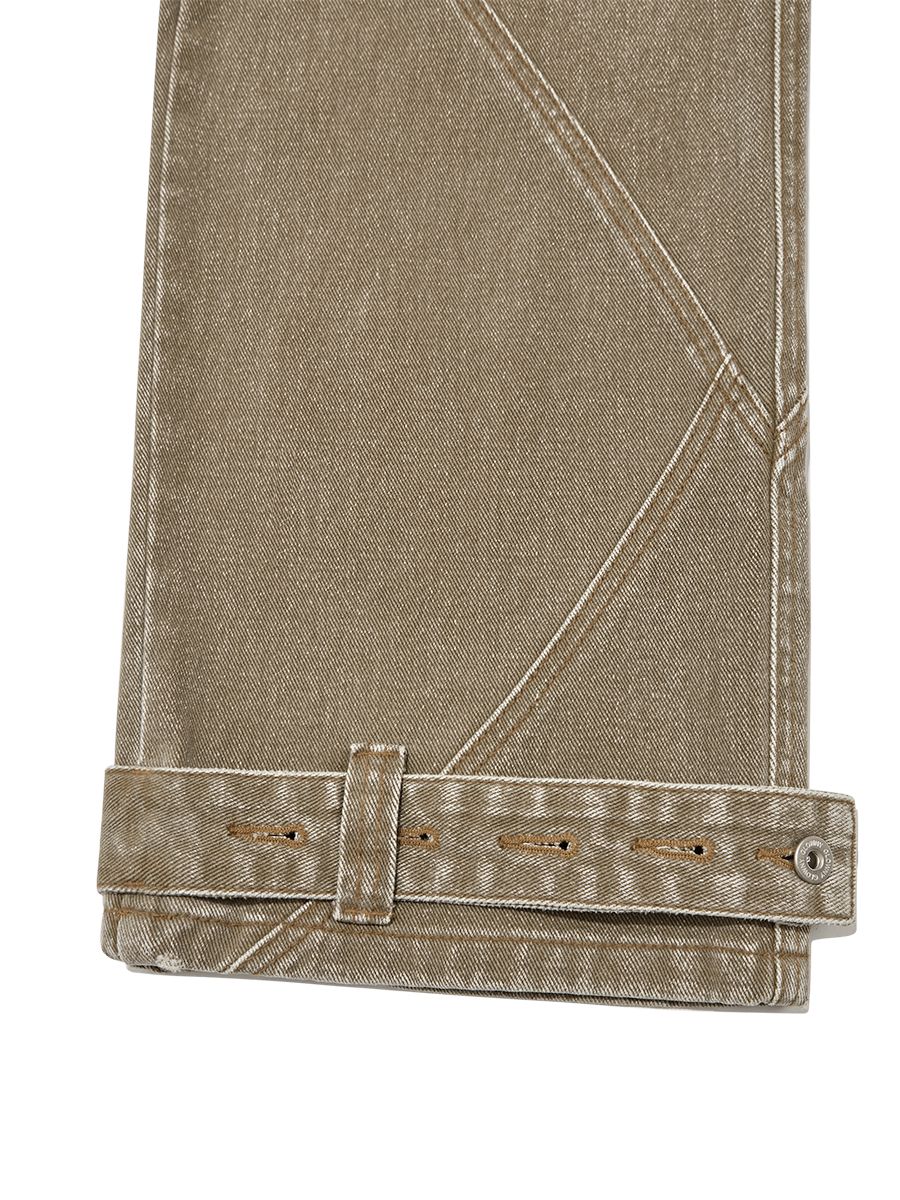 ★GLOWNY★BONES DENIM PANTS (KHAKI BROWN)★正規品/直送料込 ☆GLOWNY☆BONES DENIM PANTS (KHAKI BROWN)☆正規品/直送料込