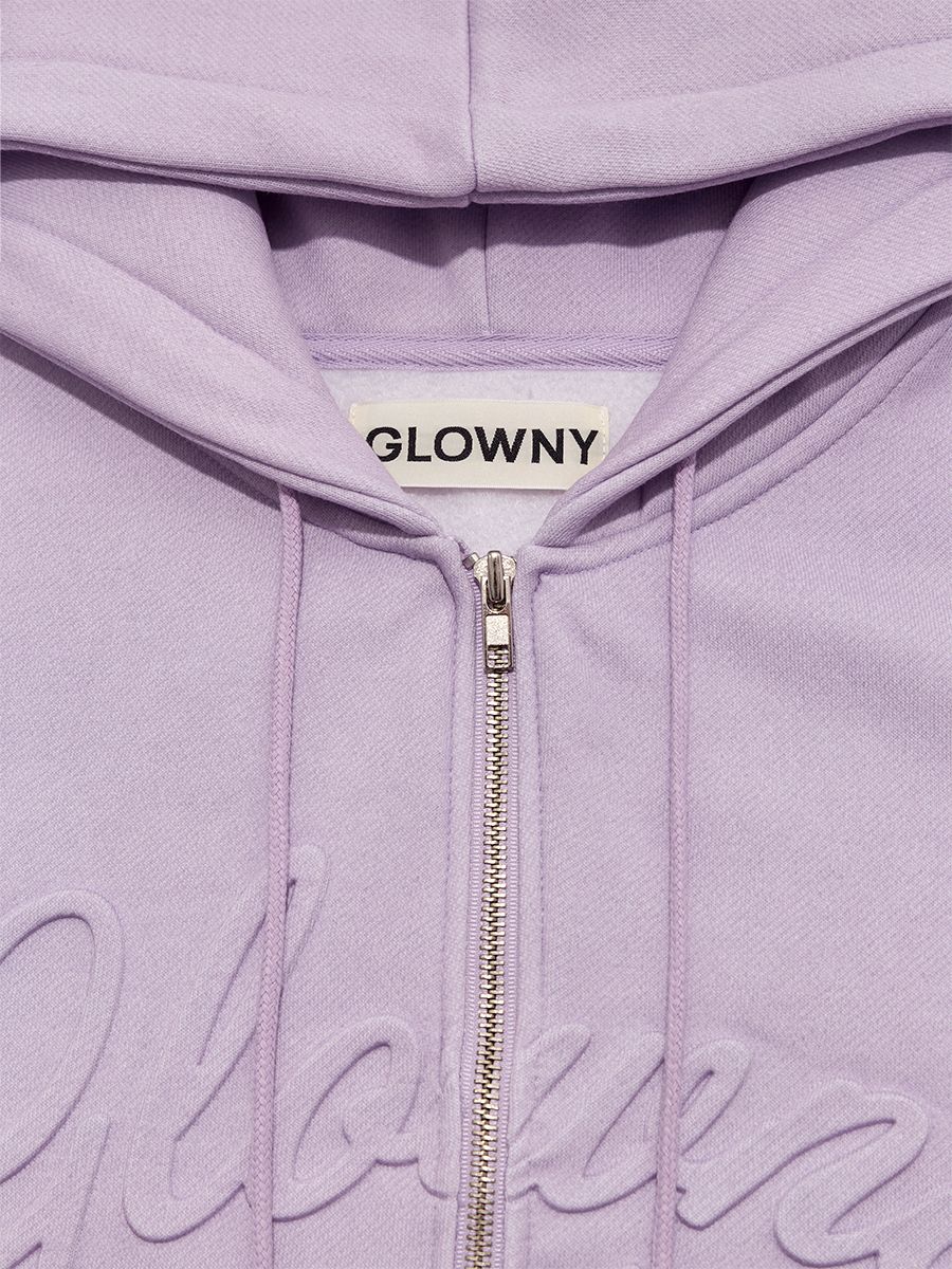 MUSINSA | GLOWNY JORDAN PIGMENT ZIP-UP HOODIE (LAVENDER)