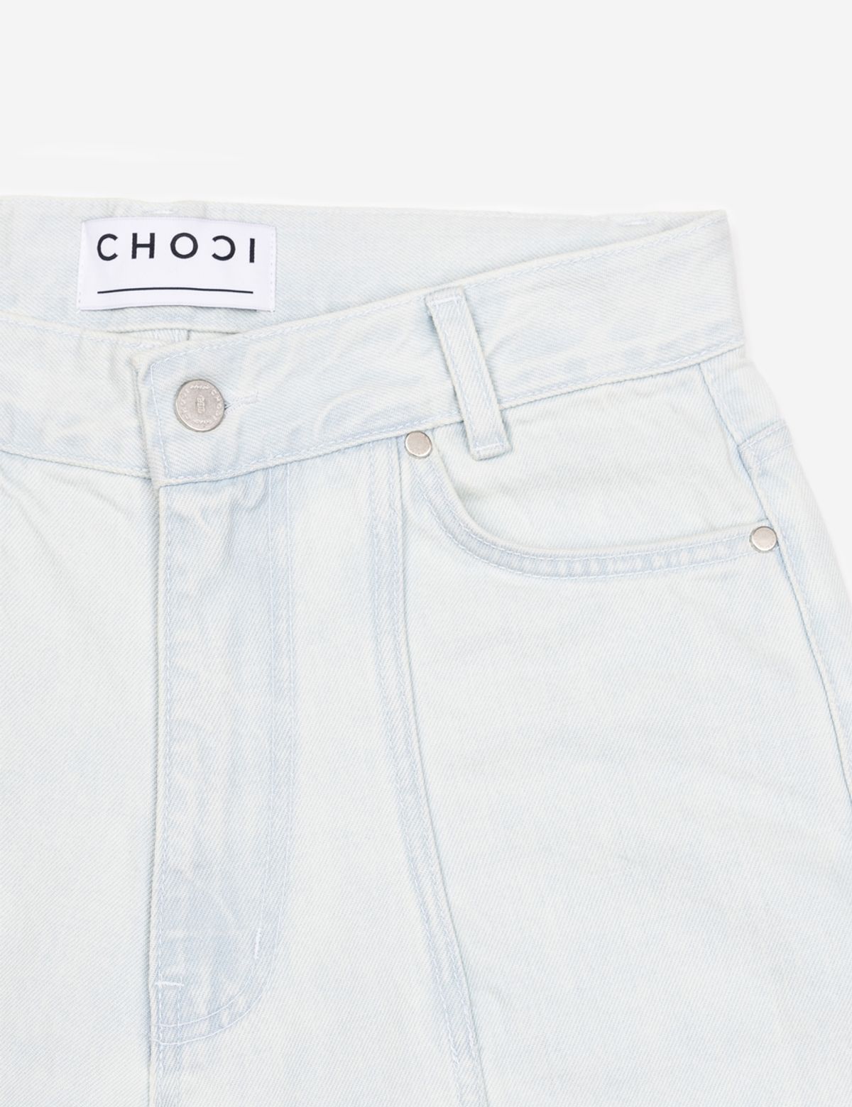 초시(CHOCI) 라이트 블루 스티치 데님 팬츠