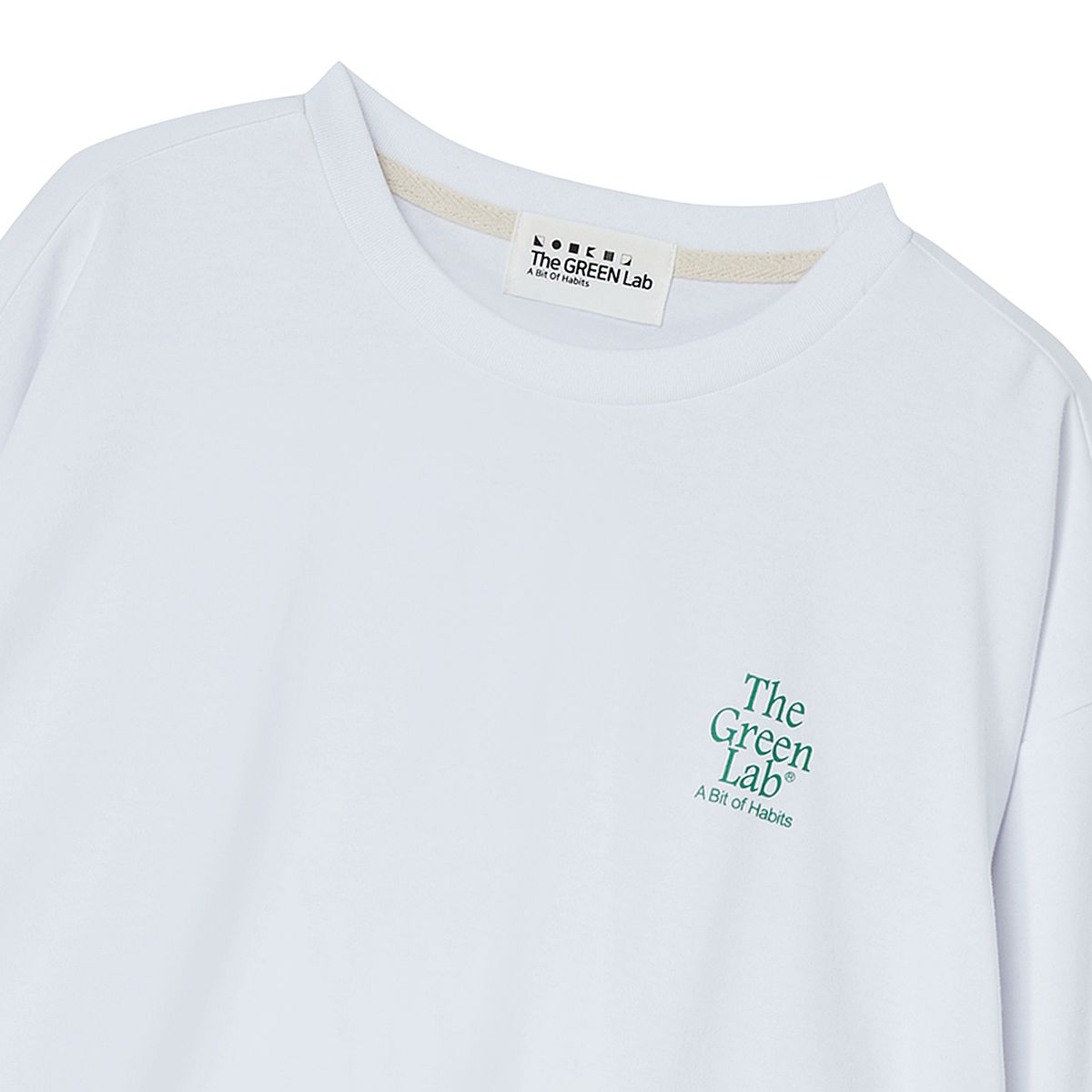 더그린랩(THE GREEN LAB) 에센셜 크롭 긴팔티 [화이트]