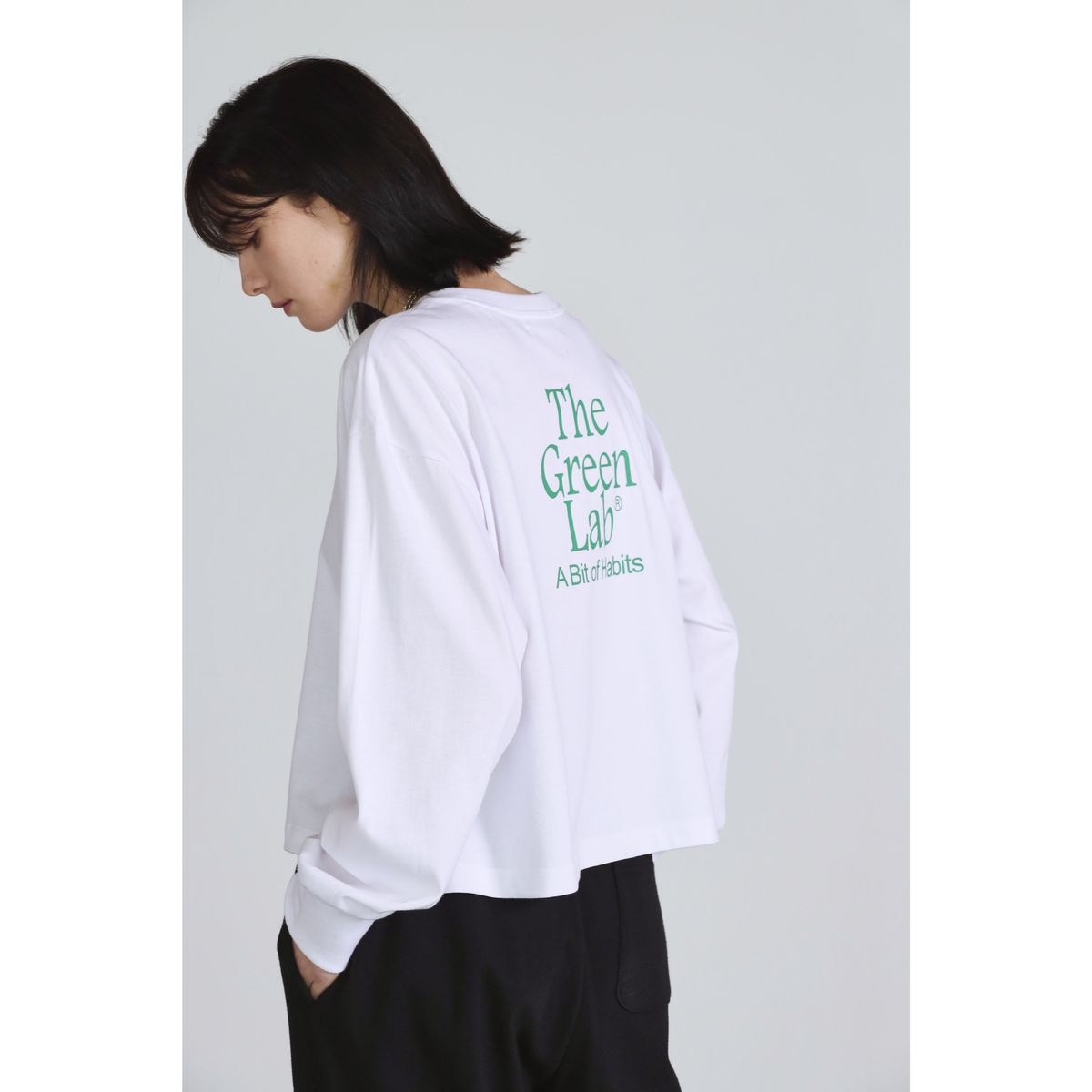 더그린랩(THE GREEN LAB) 에센셜 크롭 긴팔티 [화이트]