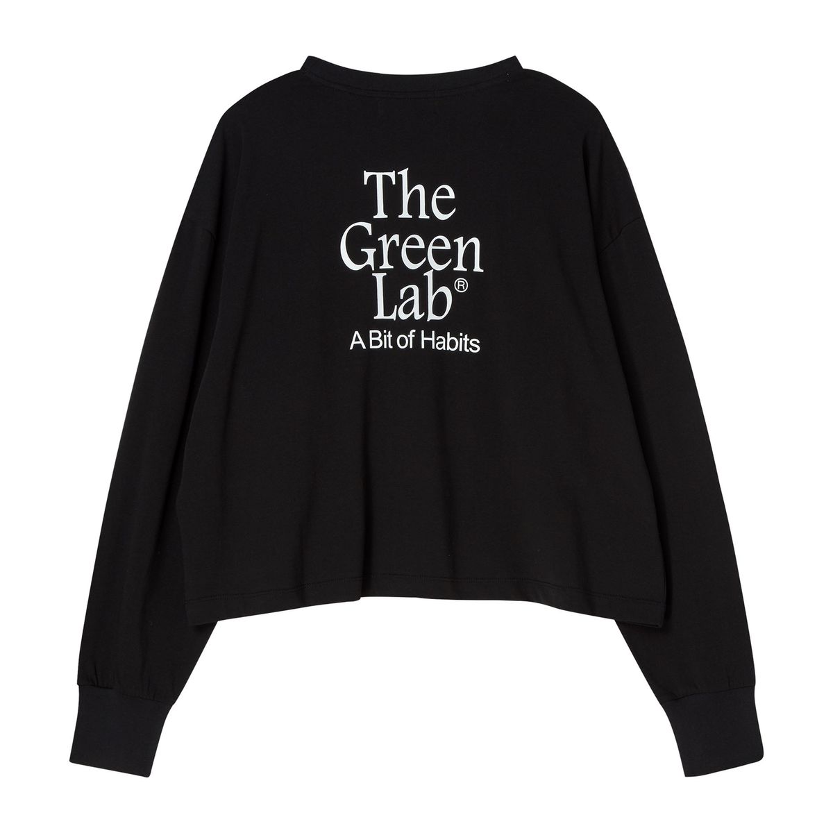 더그린랩(THE GREEN LAB) 에센셜 크롭 긴팔티 [블랙]