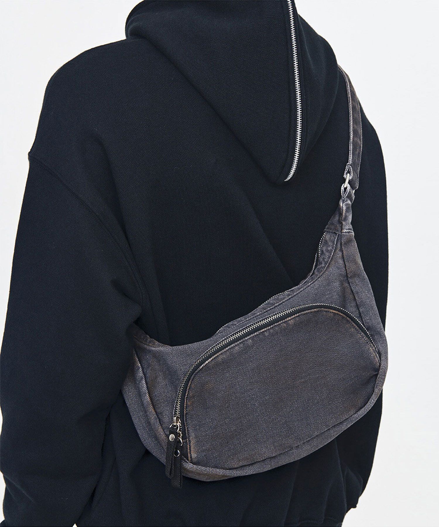 ショルダーバッグ・ポシェット HAHARCHIVE After Pray Edition Perry Washed Hobo Bag Black MUSINSA公式 | HAH ARCHIVE [After Pray Edition] Ferry Washed