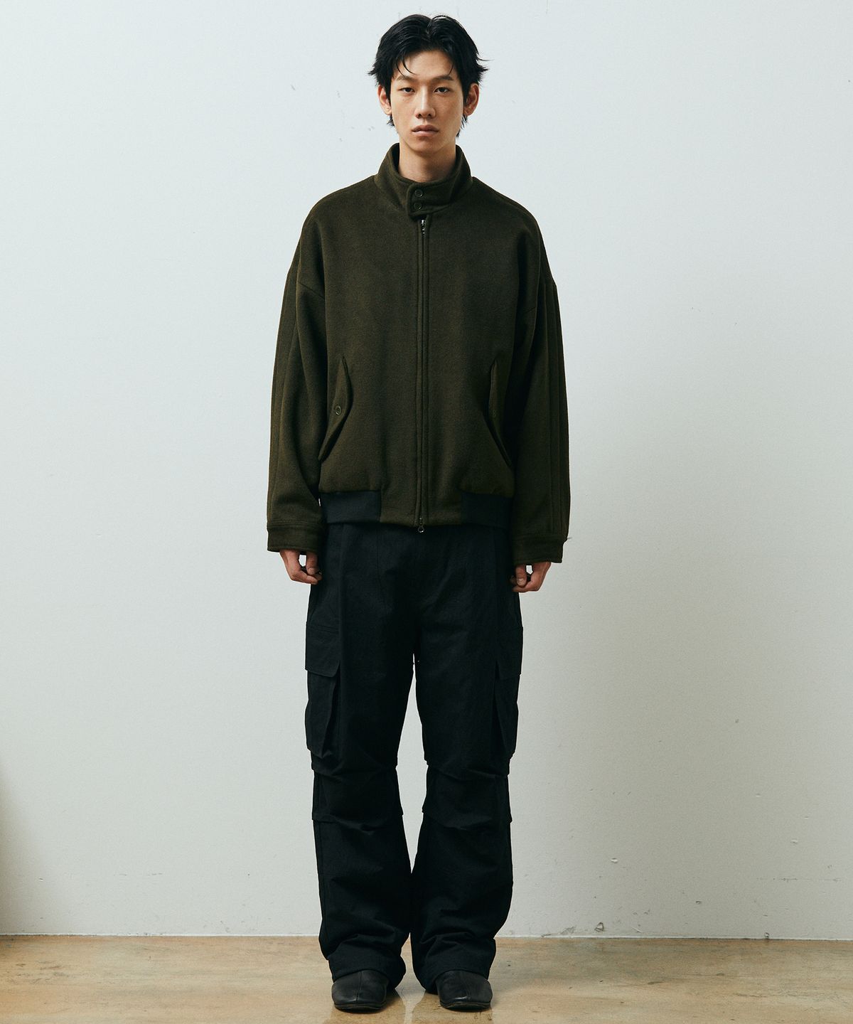 퍼블릭피겨(PUBLICFIGURE) 울 블랜드 헤링턴 자켓_카키