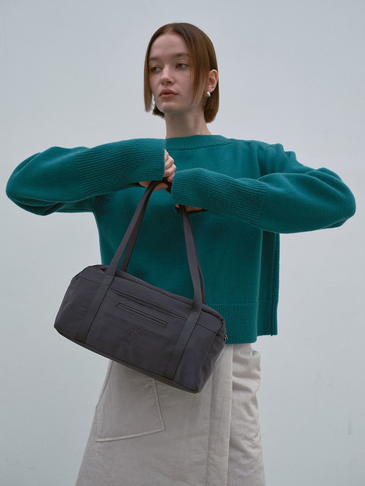 아코크(ACOC) Lip Small Boston Bag_Charcoal