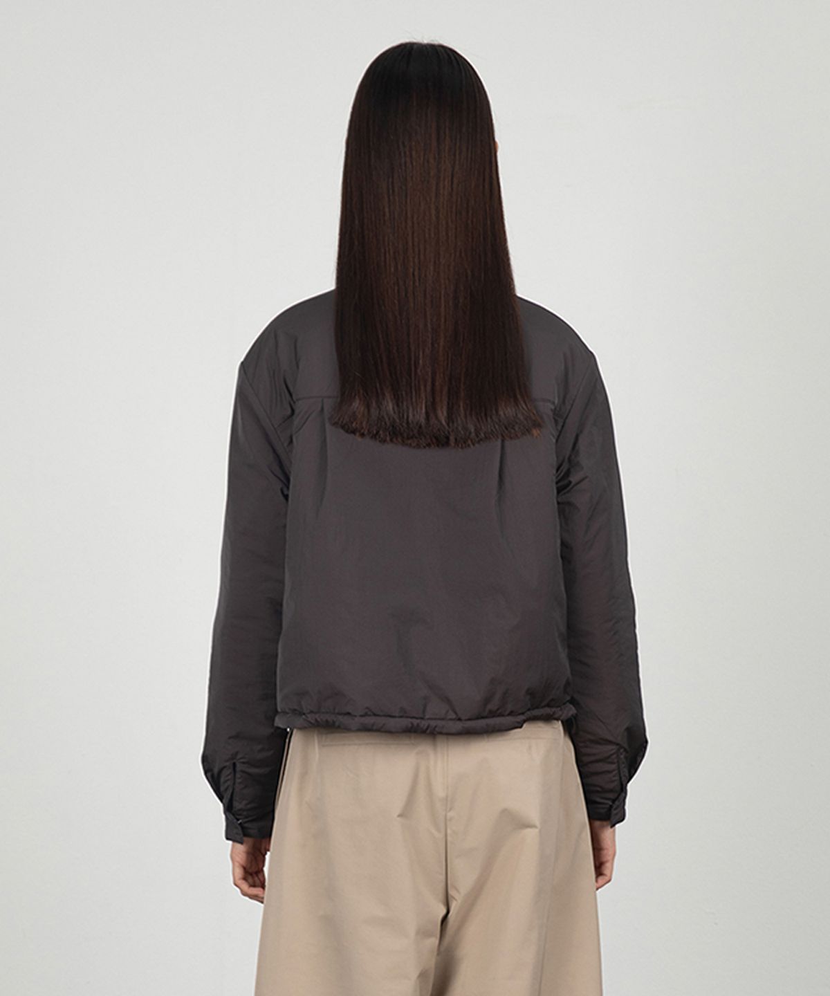 아모멘토(AMOMENTO) STRIPE REVERSIBLE PADDED SHIRT_BROWN