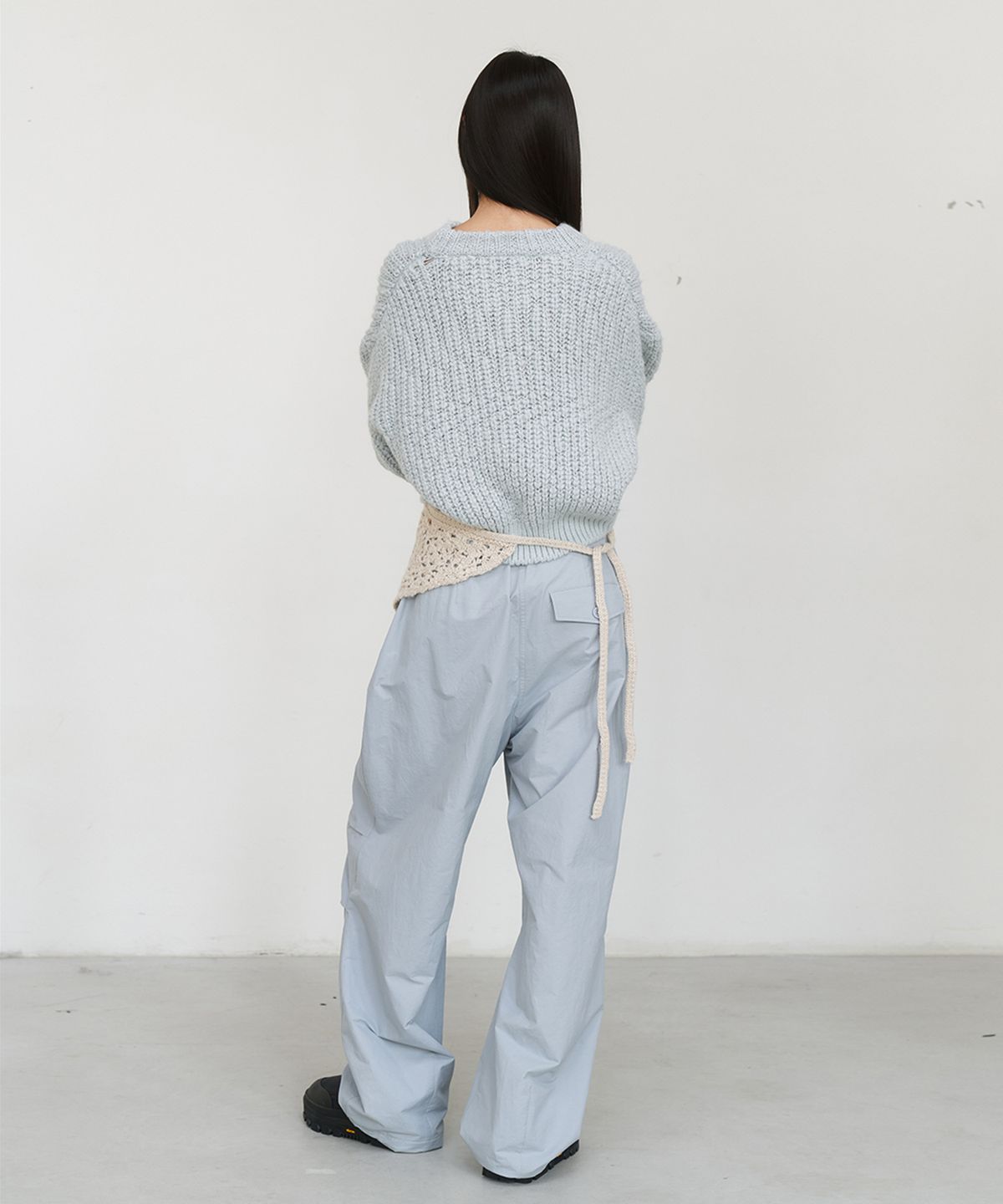 아모멘토(AMOMENTO) COTTON NYLON FATIGUE PANTS_BLUE GREY