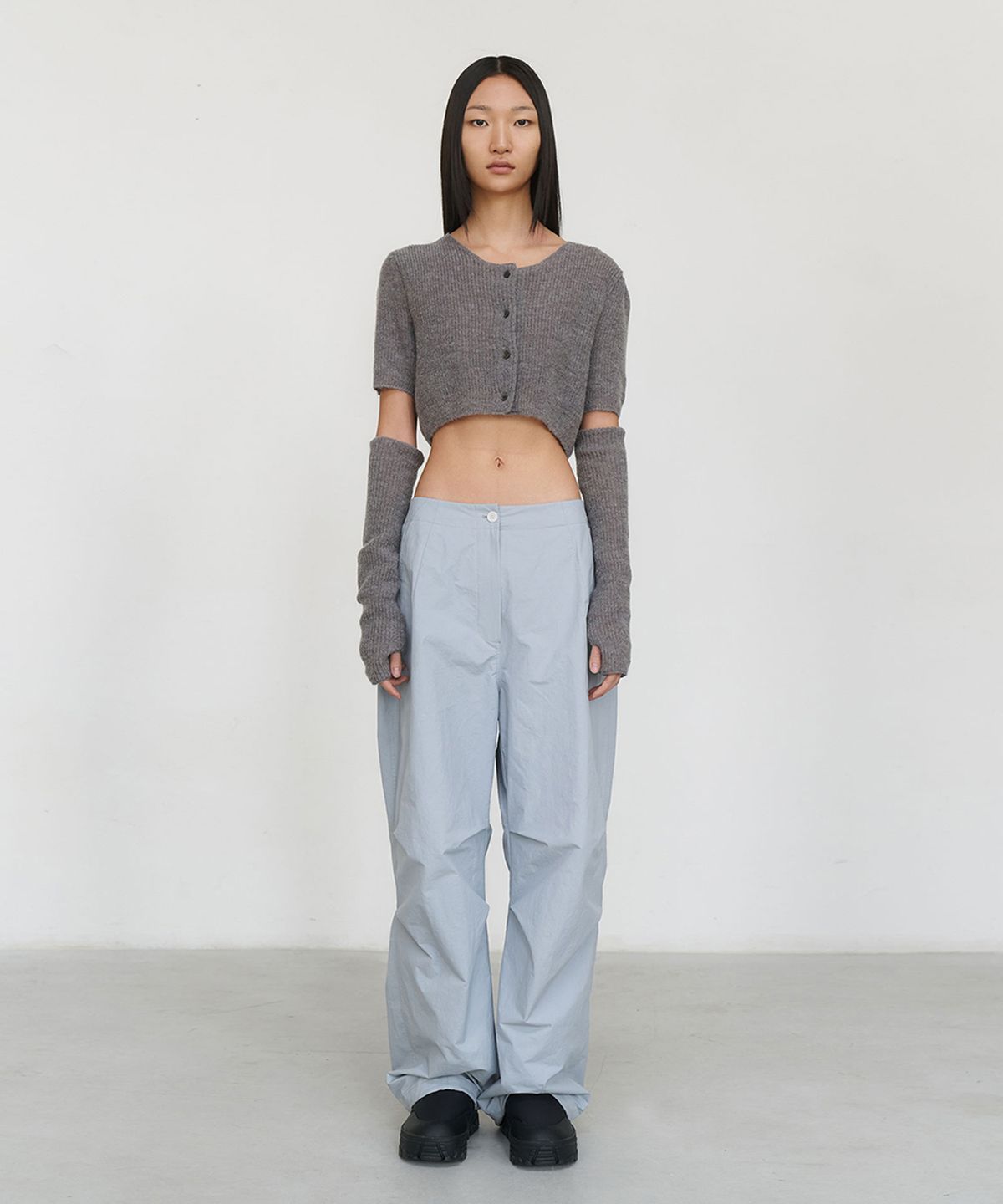 아모멘토(AMOMENTO) COTTON NYLON FATIGUE PANTS_BLUE GREY