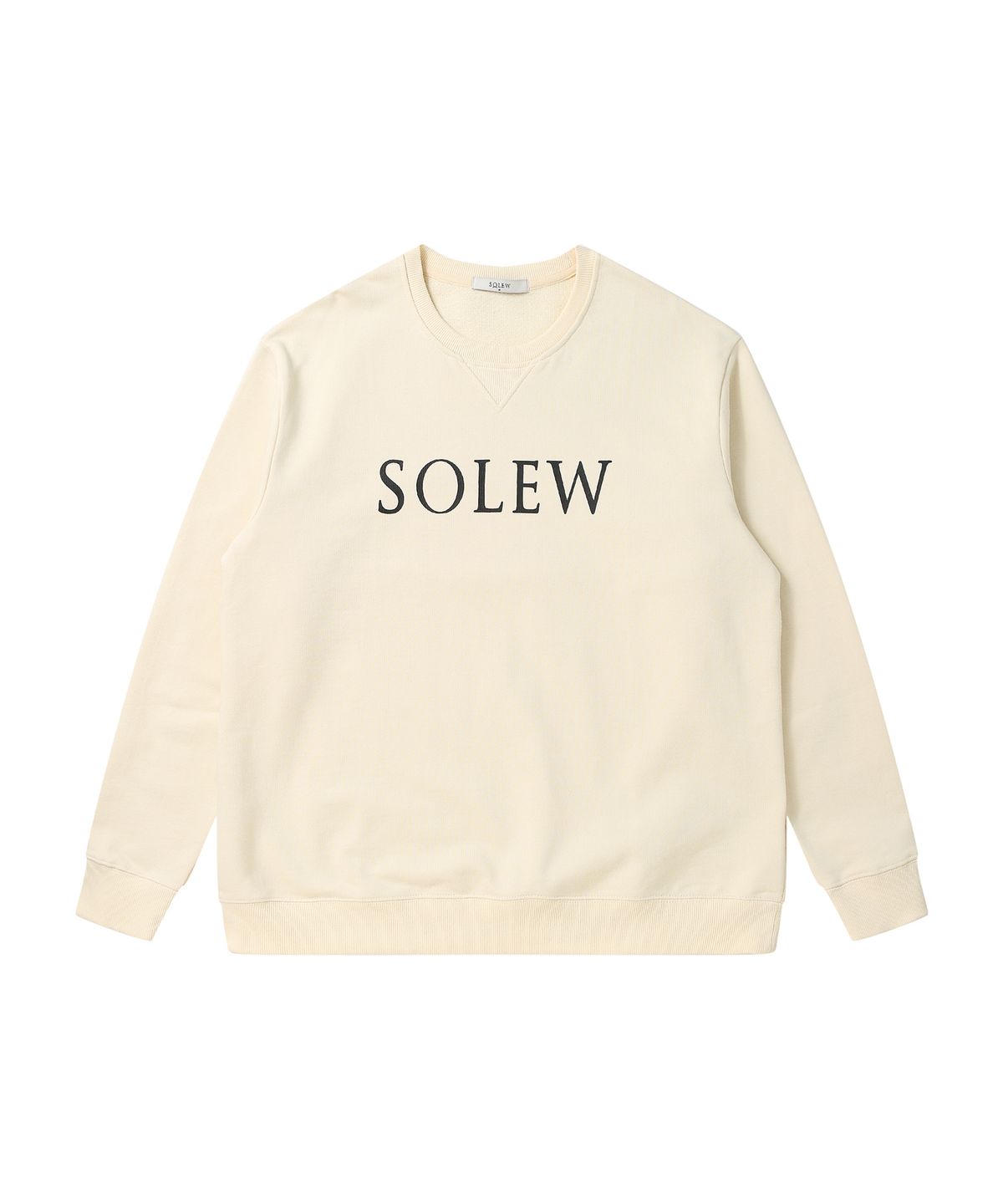 소루(SOLEW) 루즈핏 로고 스웨트셔츠_아이보리