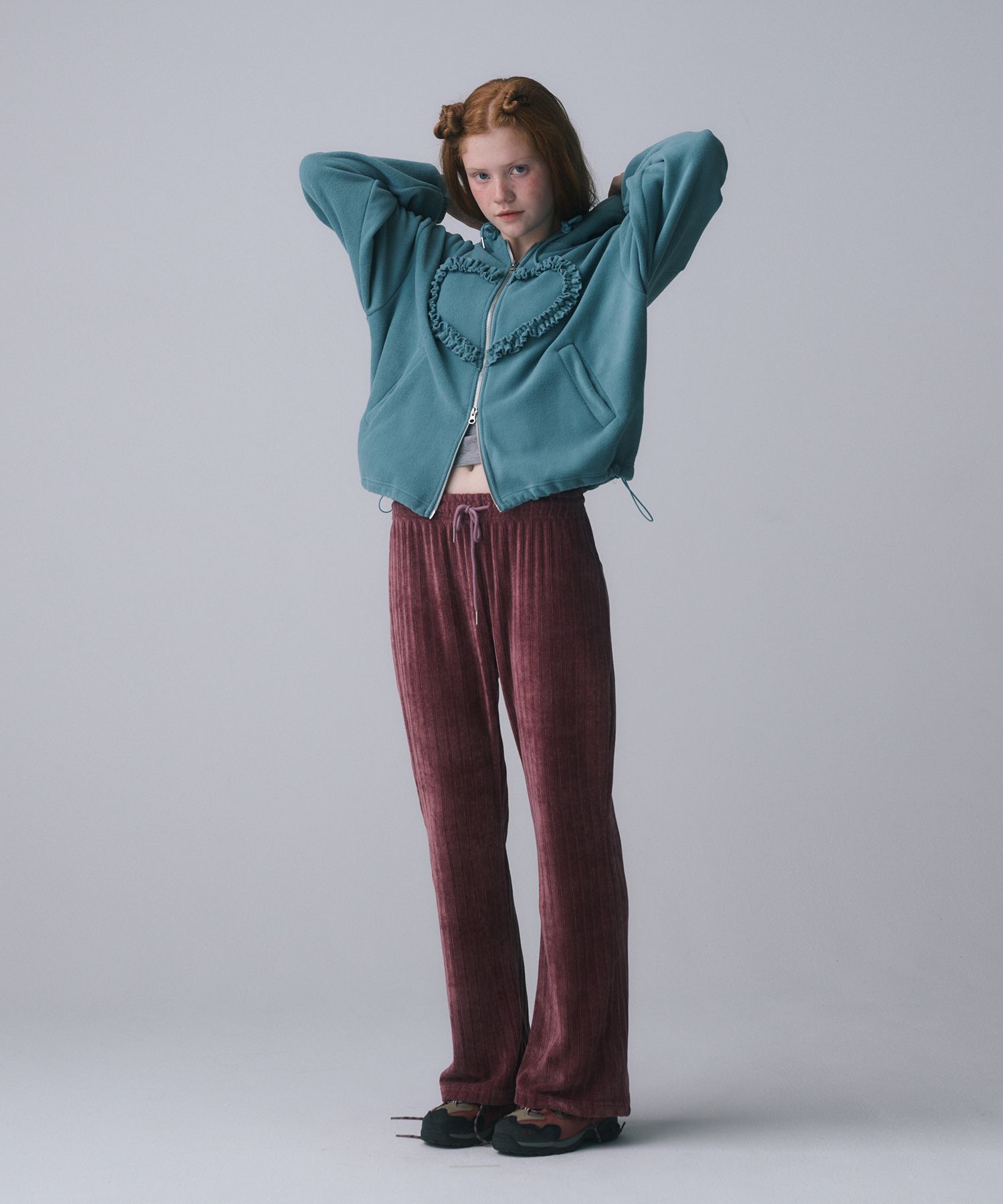 idem イデム　heart frill hoodie MUSINSA | FUNFROMFUN FRILL HEART HOODIE, BLUE