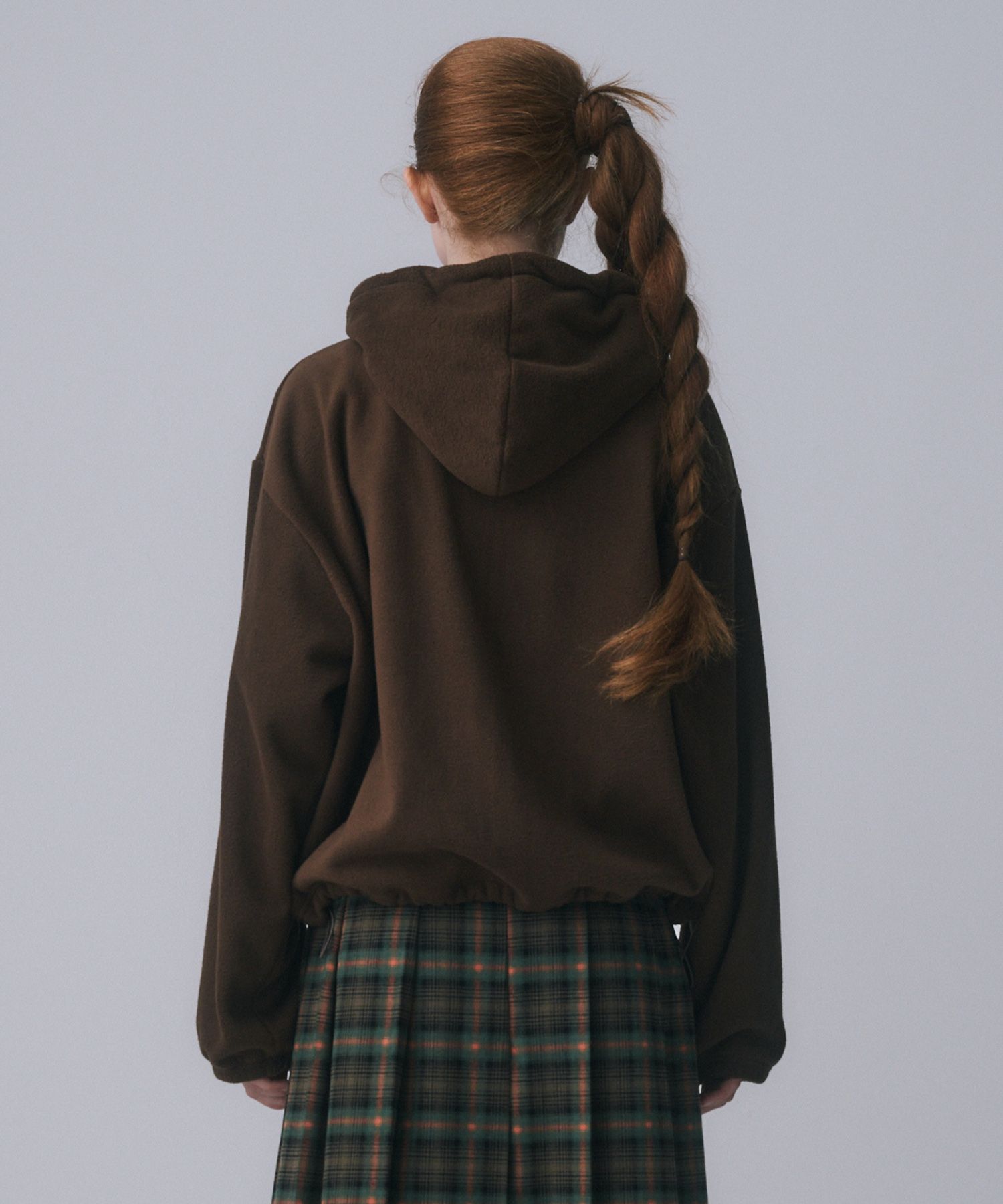 MUSINSA | FUNFROMFUN FRILL HEART HOODIE, BROWN