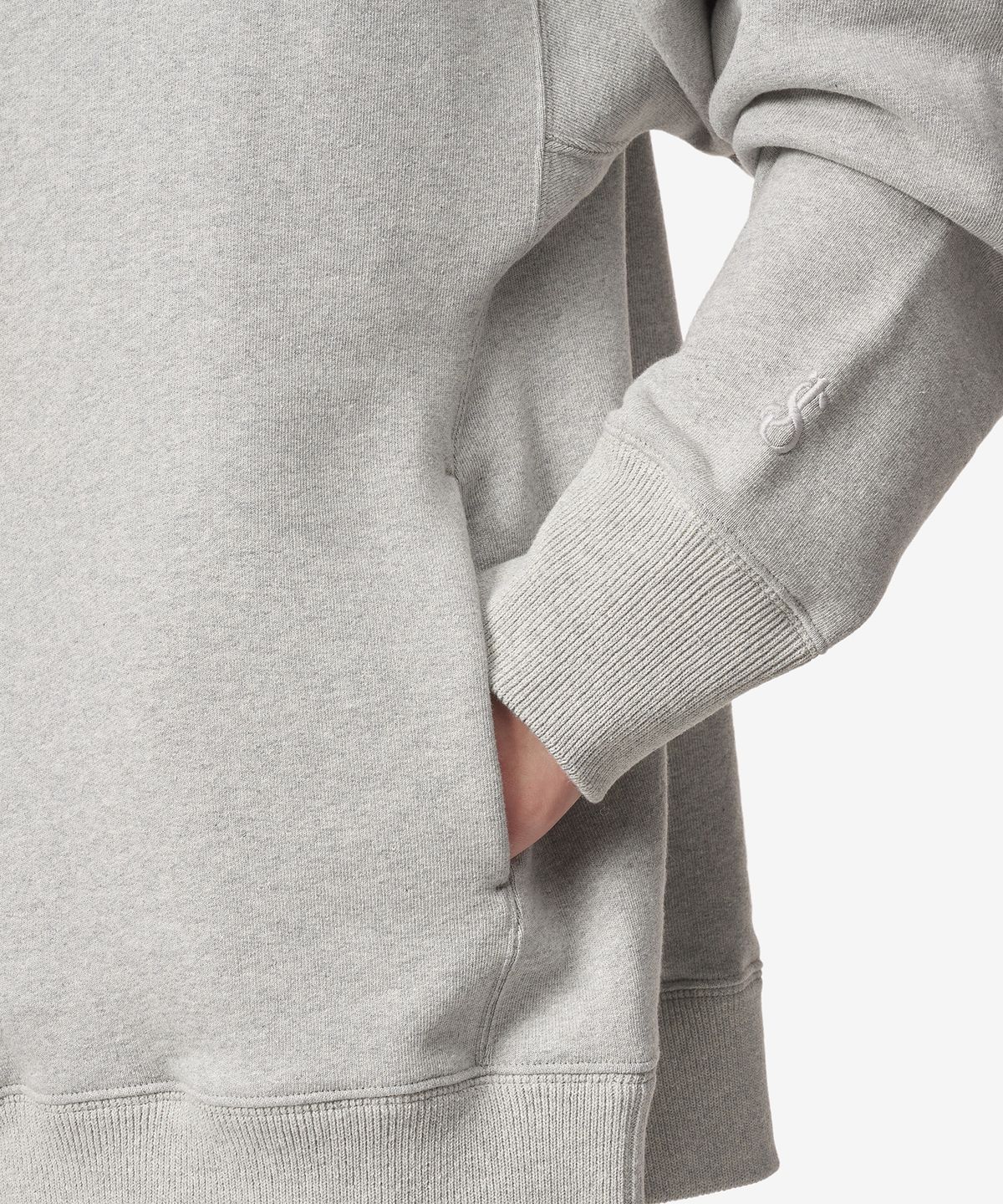 질 샌더(JIL SANDER) 로고 집업 후드 - 파스텔 그레이 / J22HG0101J20015052